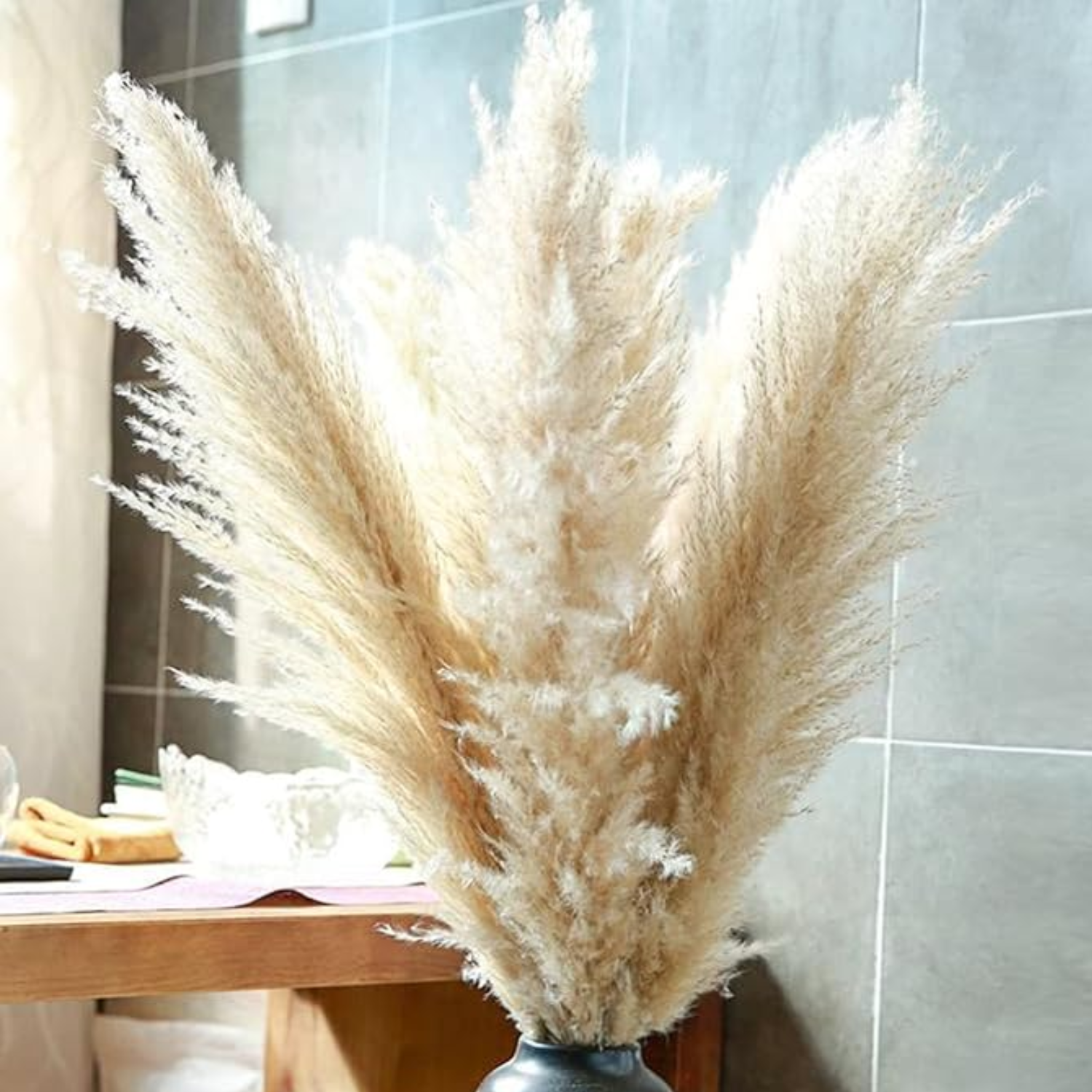 Ramo de 10 Pampas Secas Decorativas XL Cola de Zorro-5