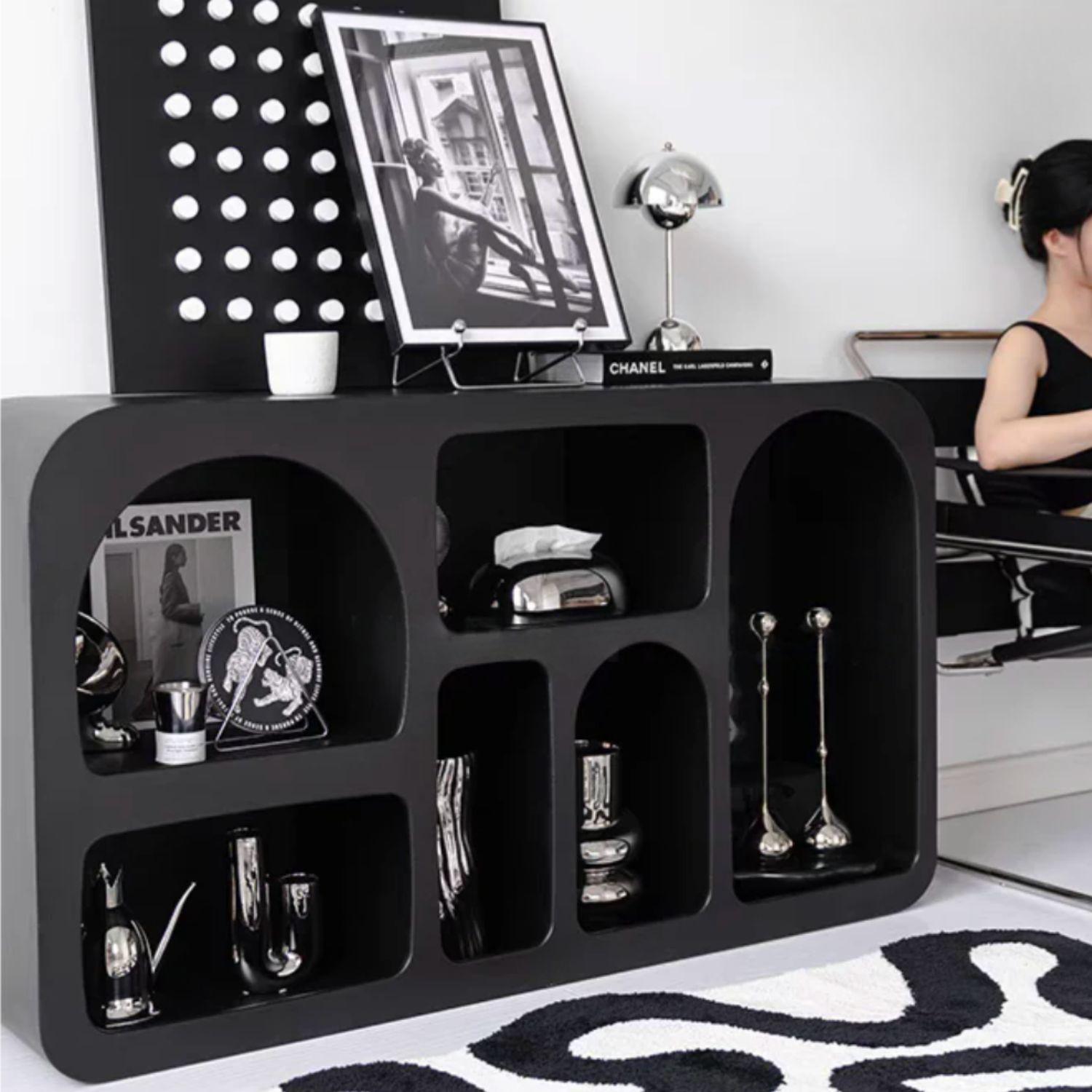 Aparador Organizador Geométrico Bogen Negro Mediano-1