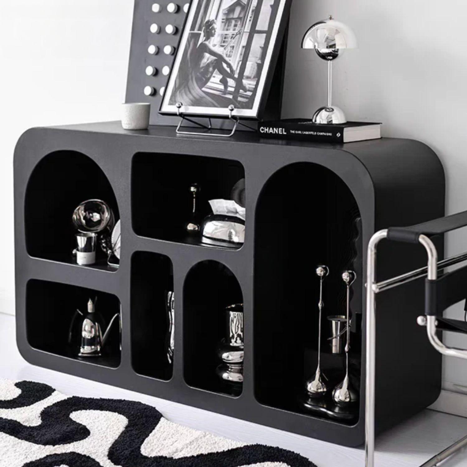 Aparador Organizador Geométrico Bogen Negro Mediano-2