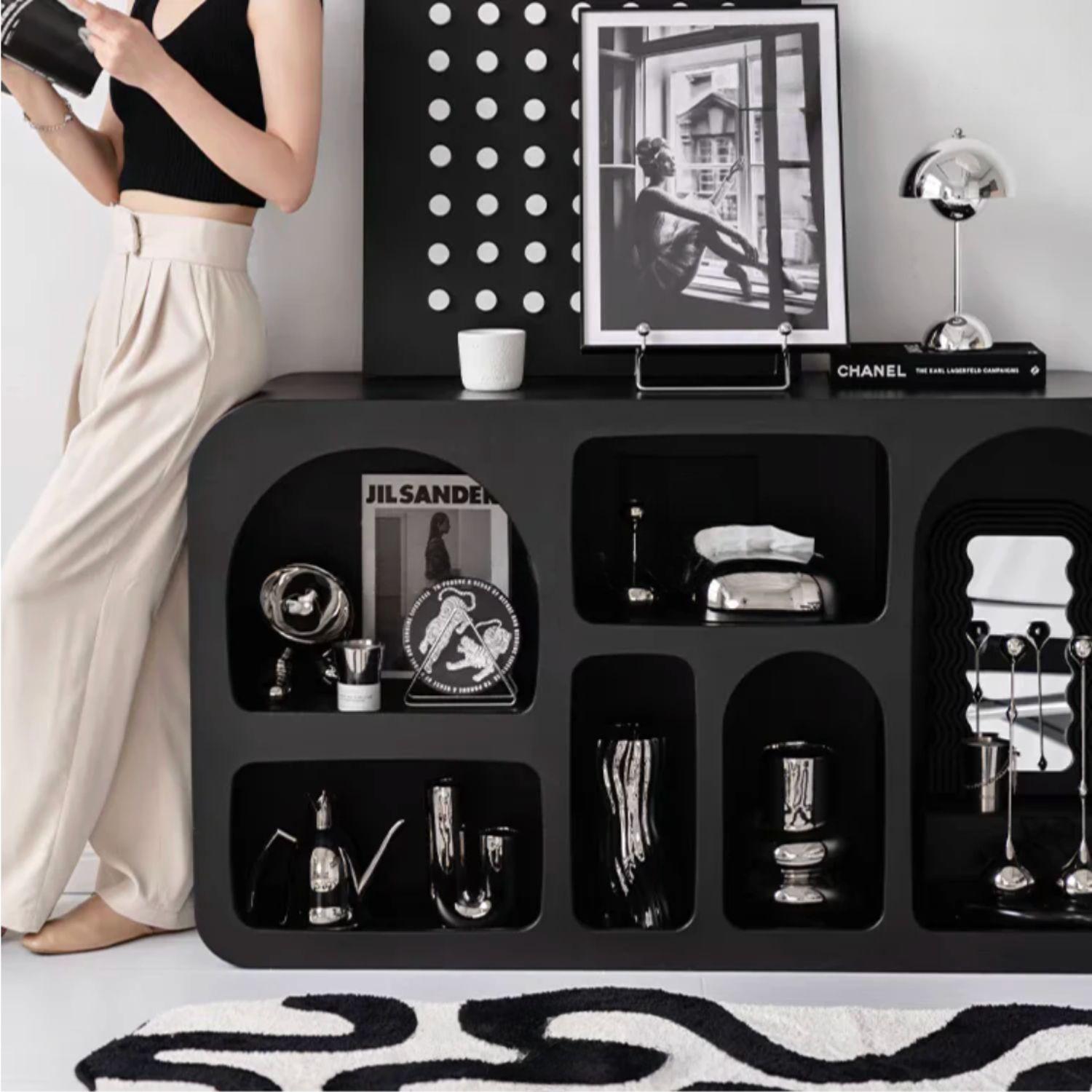 Aparador Organizador Geométrico Bogen Negro Mediano-4