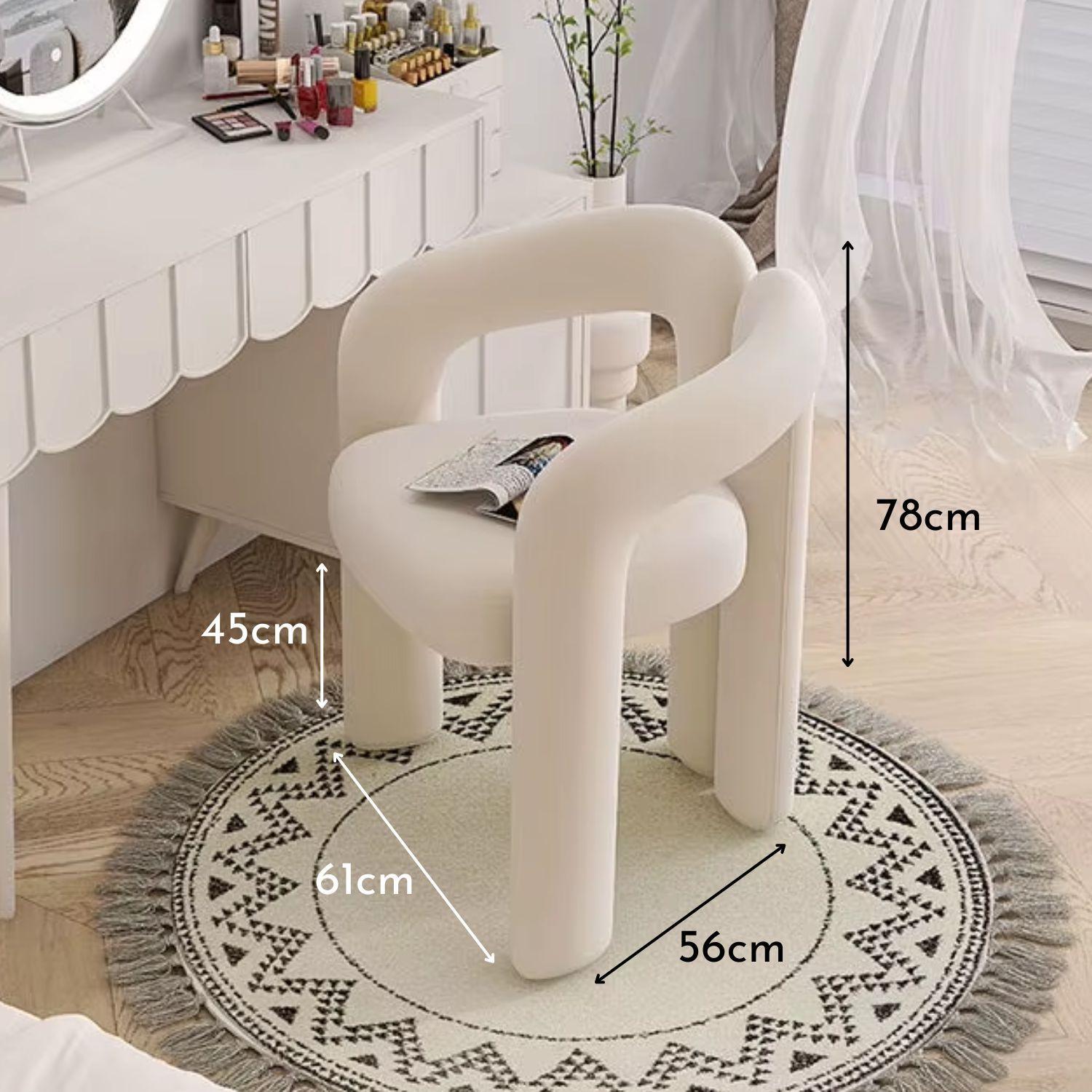 Silla Escandinava Terciopelo Blanco-6