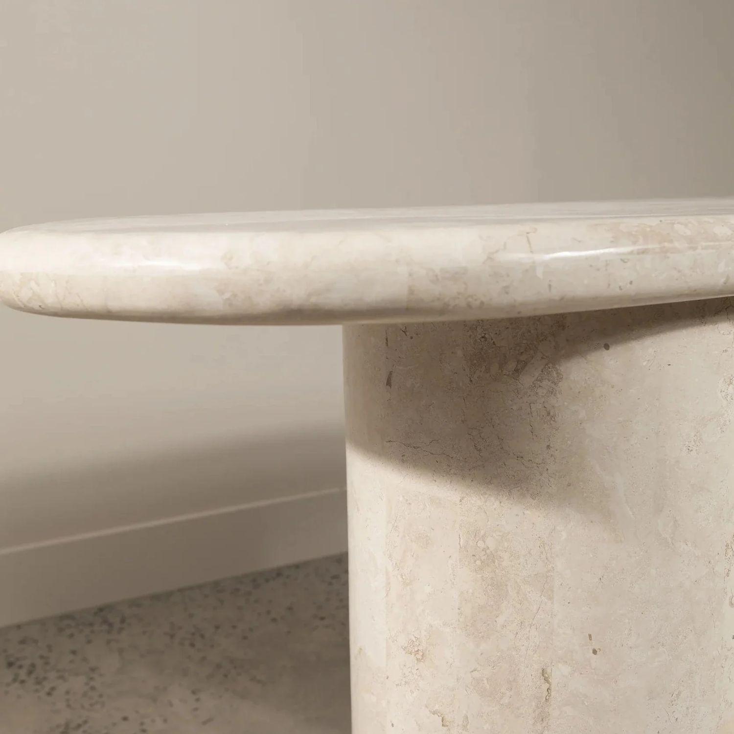 Mesa de Arrimo Travertino Marfil Atenas-1