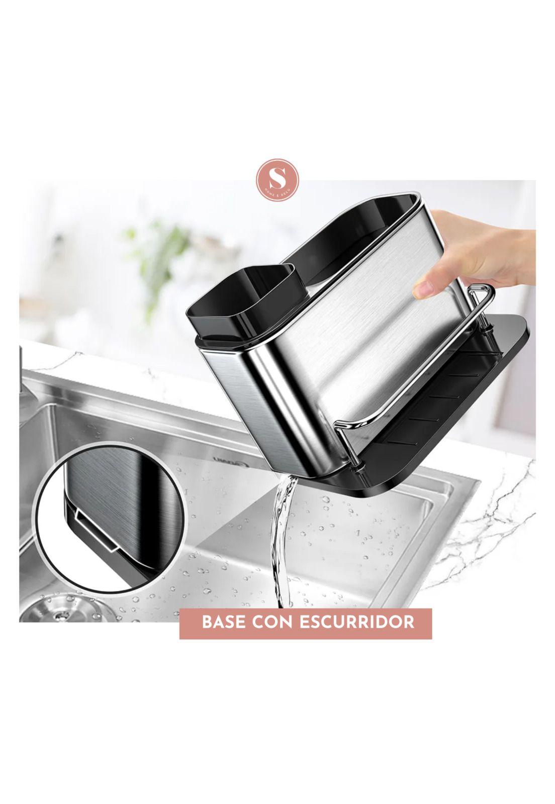 Dispensador De Jabón Lavalozas Con Organizador Y Soporte-5