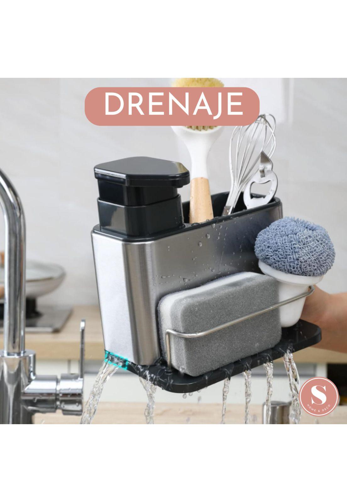 Dispensador De Jabón Lavalozas Con Organizador Y Soporte-6