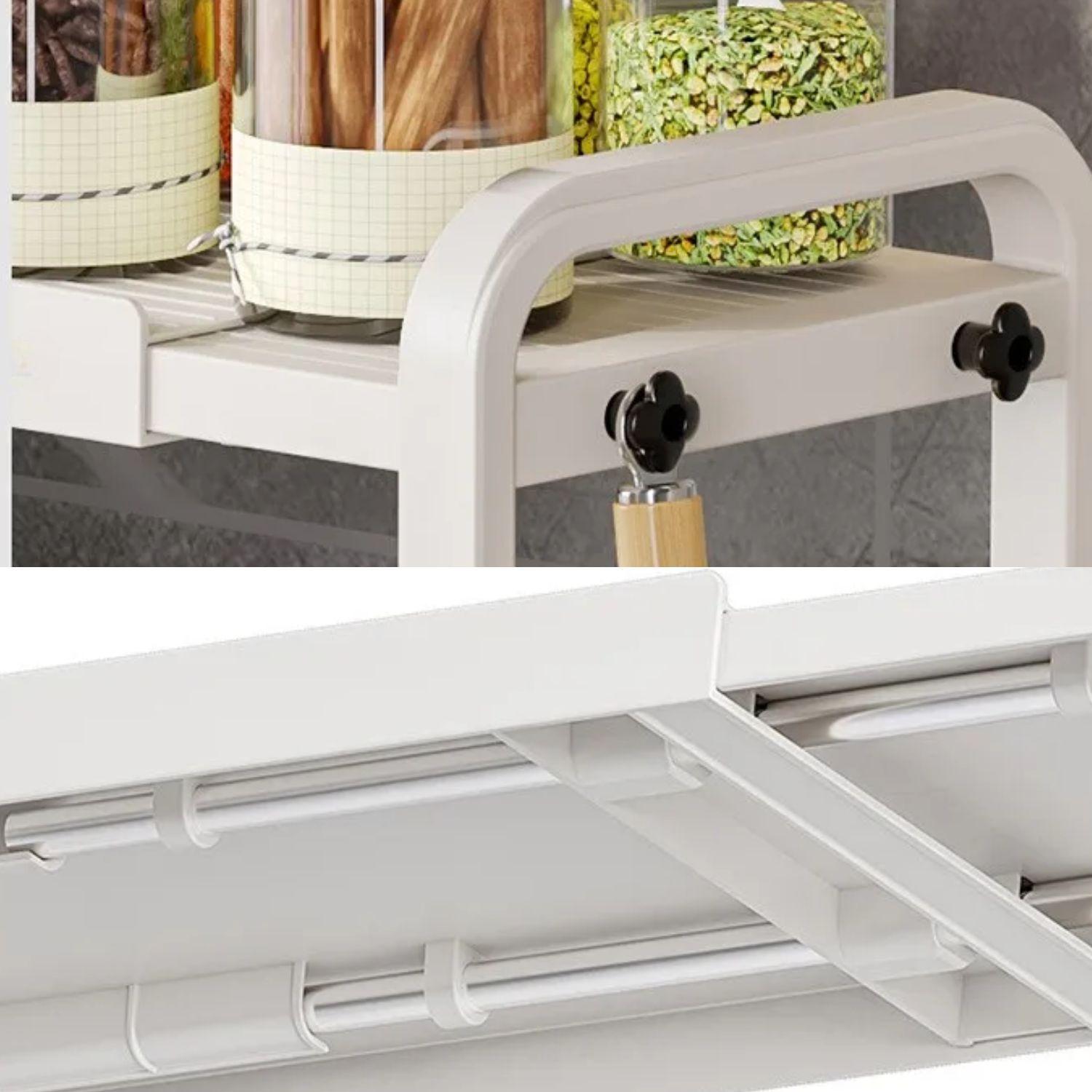 Estante Extensible Para Cocina 2 Niveles Blanco-3