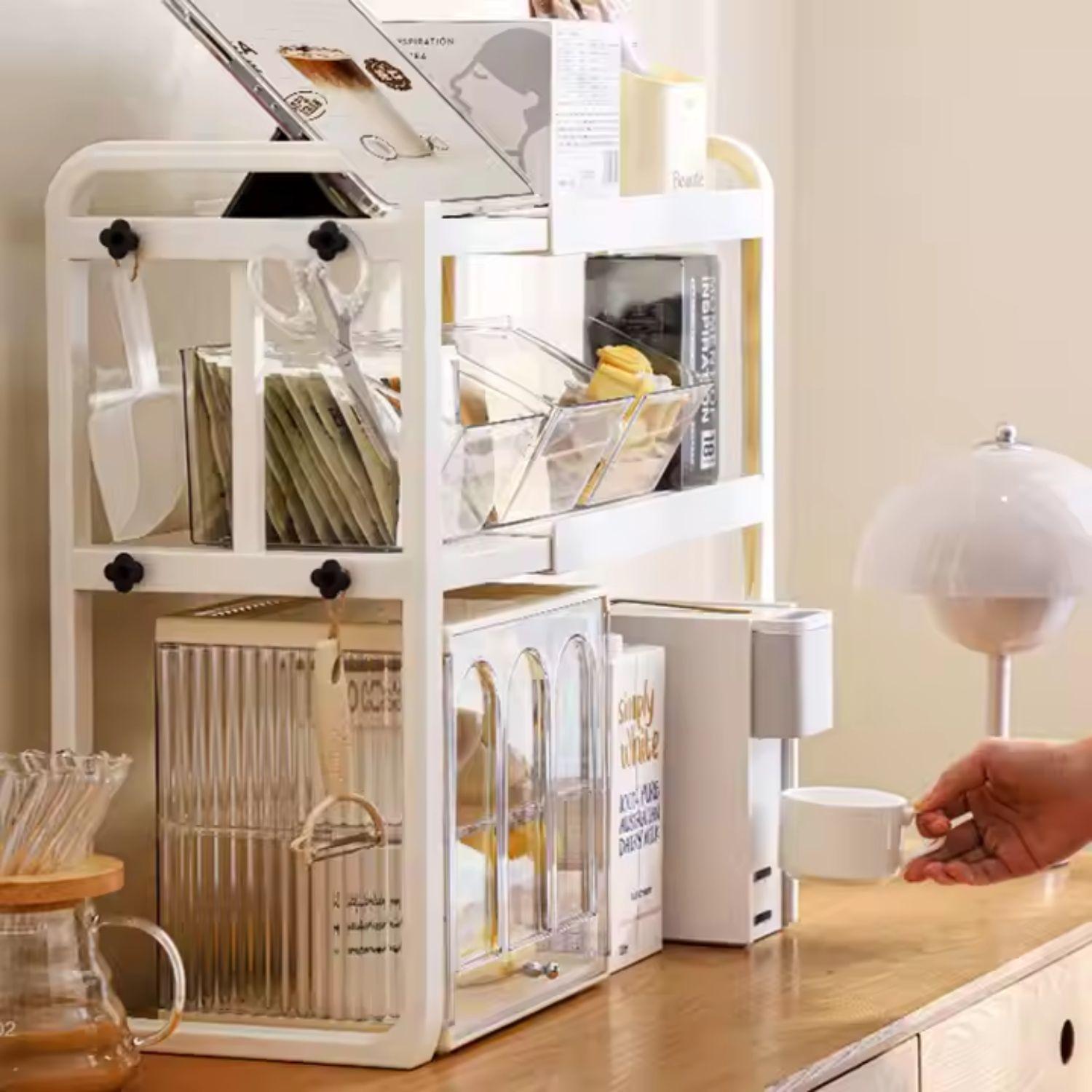 Estante Extensible Para Cocina 2 Niveles Blanco-6