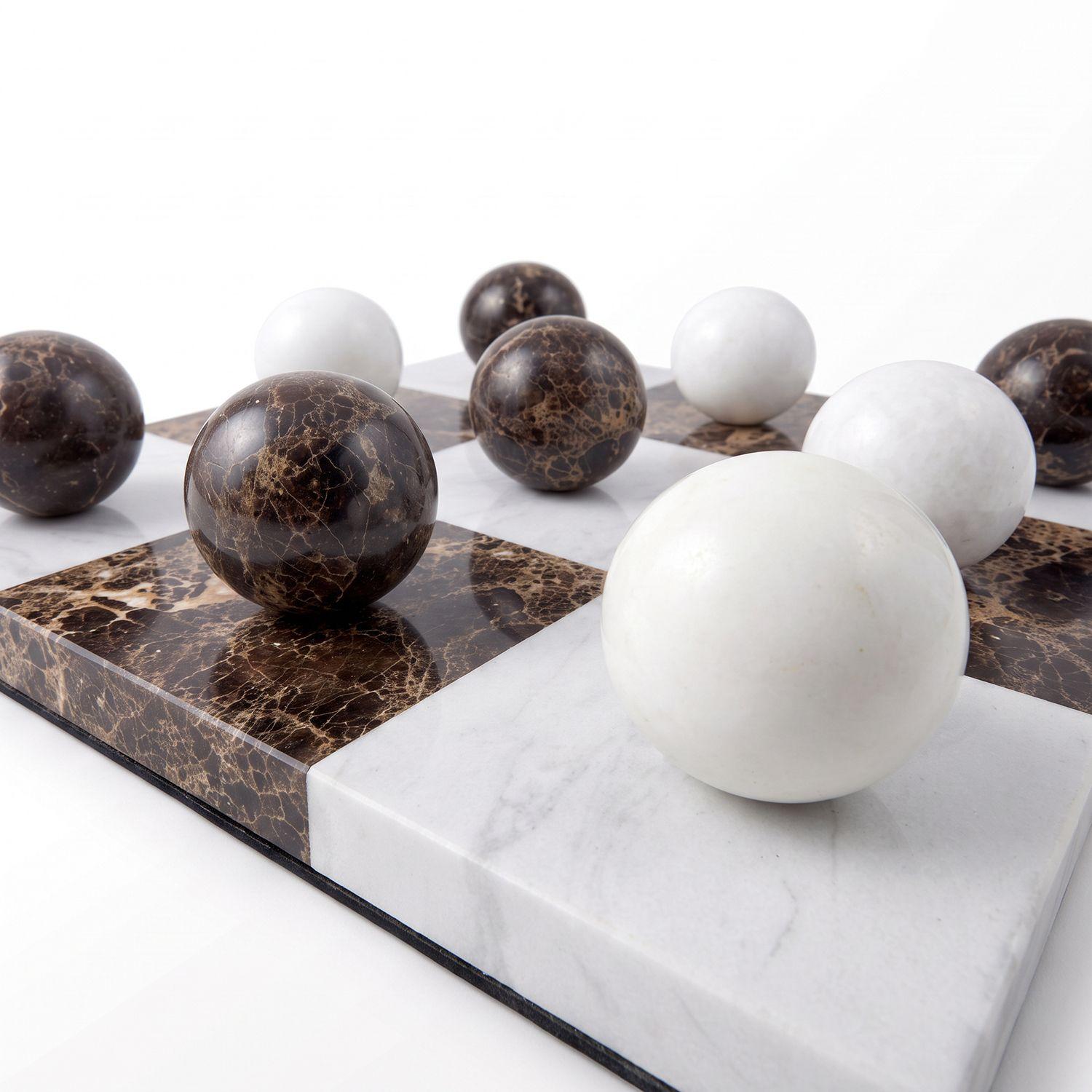 Tablero de Mármol Tres en Raya 30cm Juego Mesa Mármol Adorno Deco Hogar-7