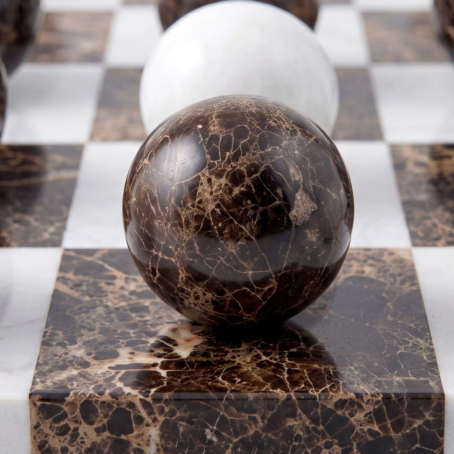 Tablero de Mármol Tres en Raya 30cm Juego Mesa Mármol Adorno Deco Hogar-9