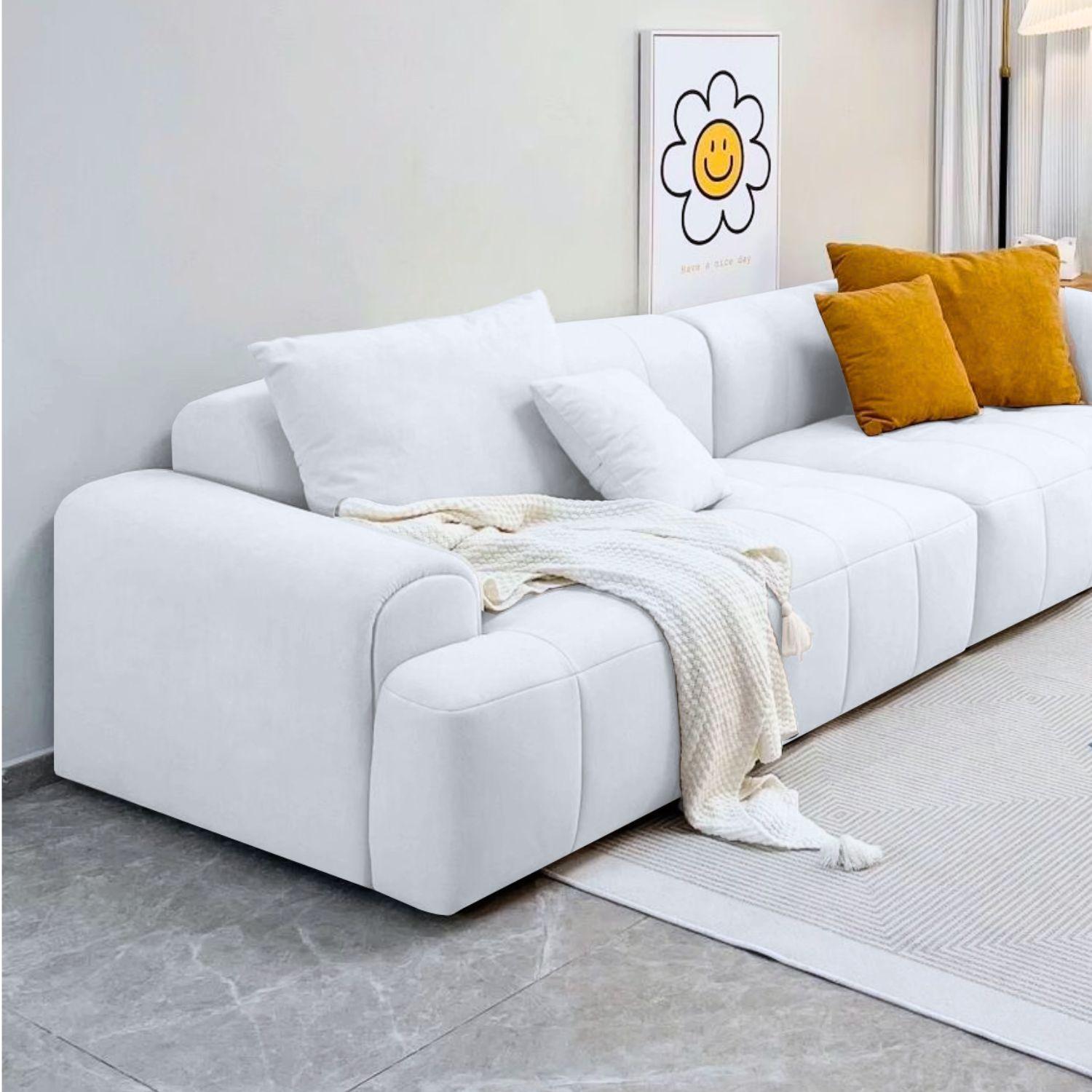 Sofá seccional moderno Lounge blanco de 300 cm-4