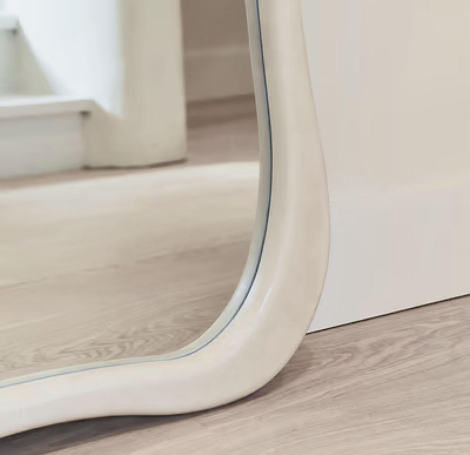 Espejo Asimetrico Cuerpo Entero Madera Blanco 180X80cm-4