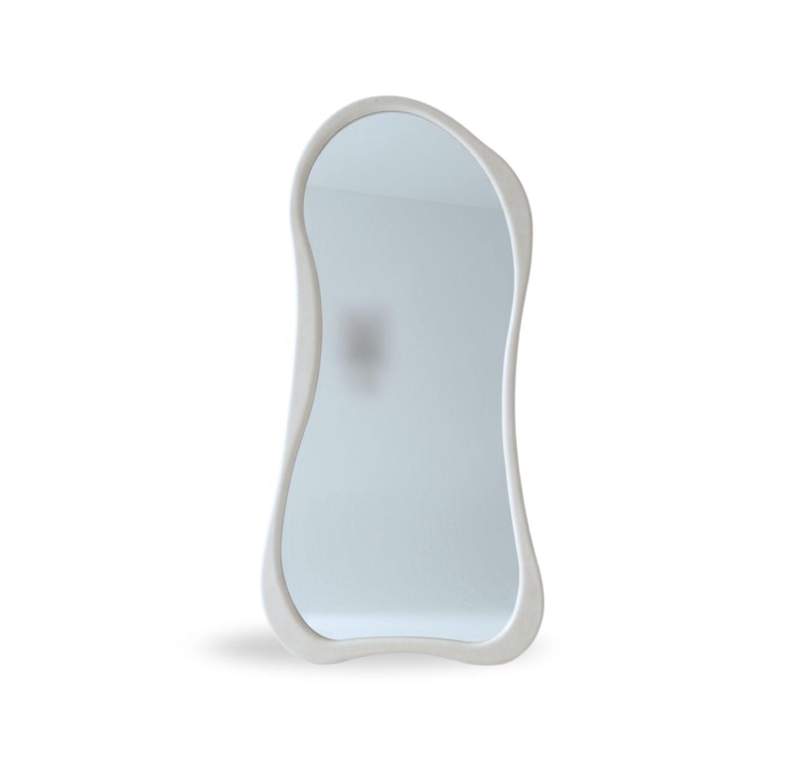 Espejo Asimetrico Cuerpo Entero Madera Blanco 180X80cm-7