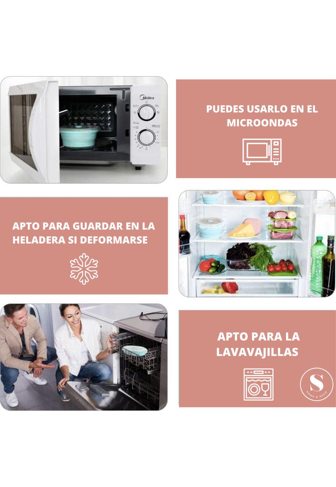 Contenedor Recipiente Tupper Plegable 800 ml Rectangular-2