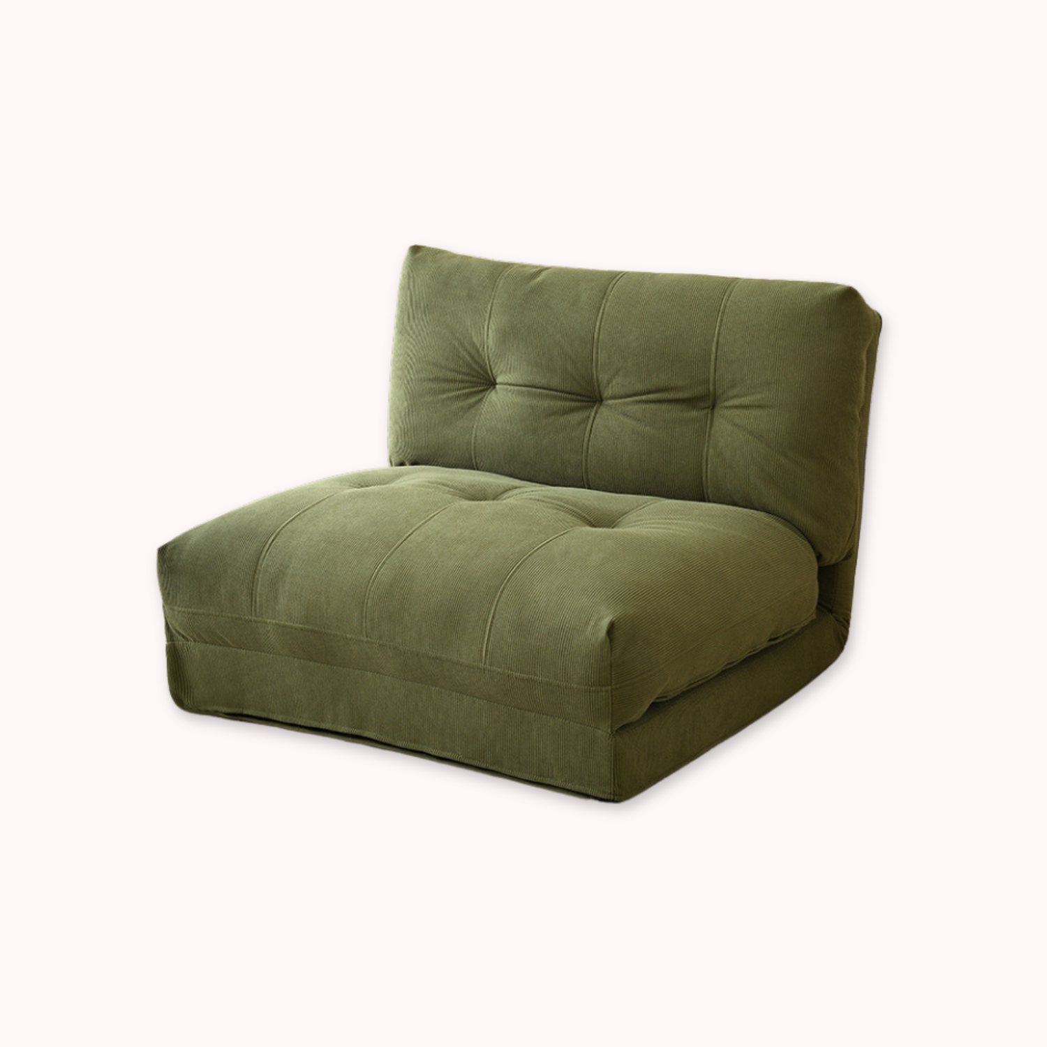 Sofá cama plegable de tela verde musgo estilo minimalista-7