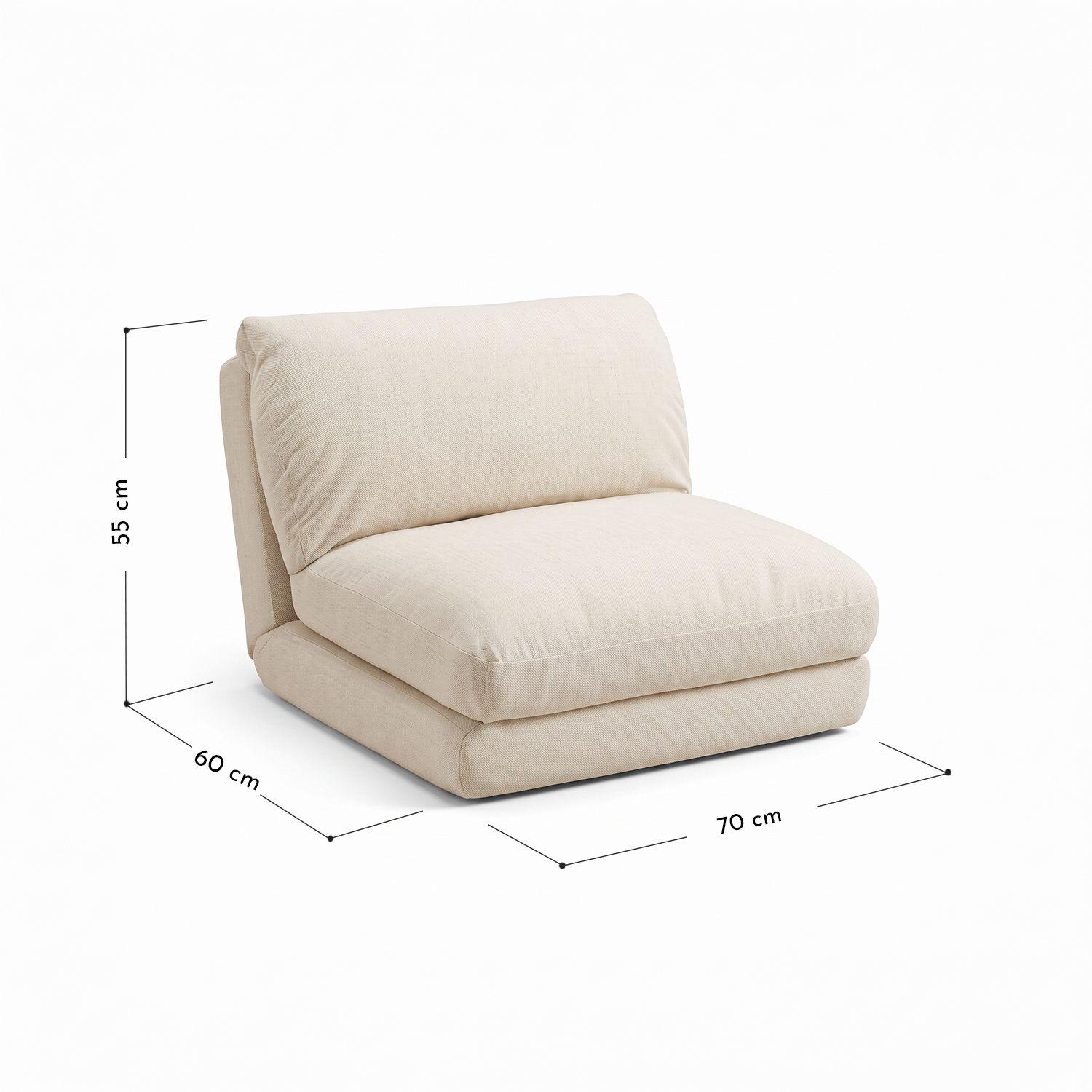 Sofá Cama Plegable Individual Lino Crema 1 Cuerp-2