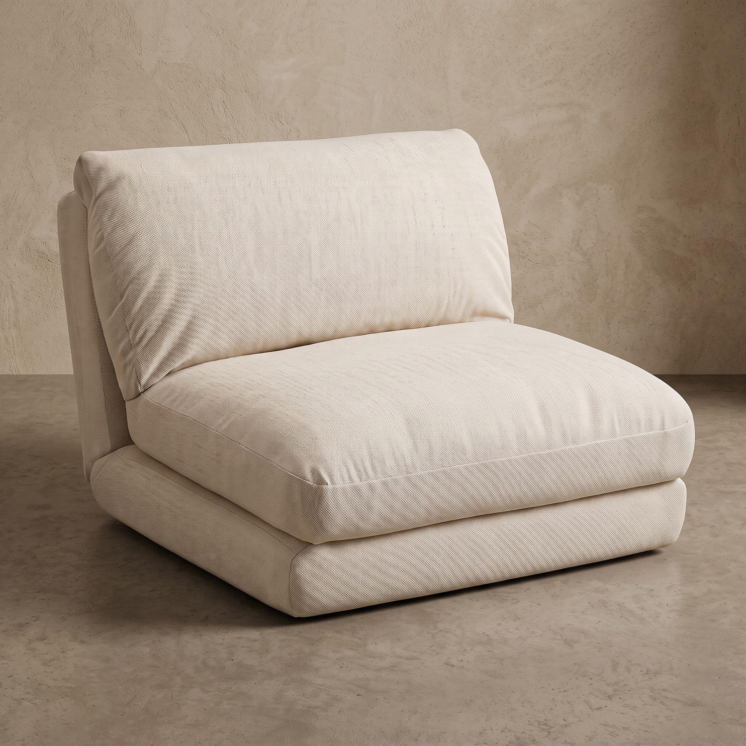 Sofá Cama Plegable Individual Lino Crema 1 Cuerp-6