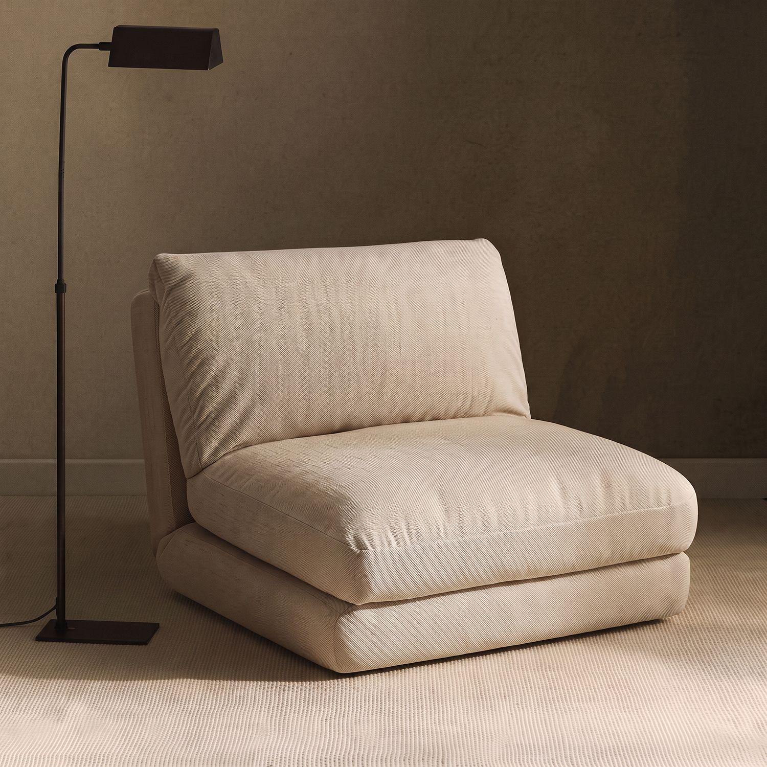 Sofá Cama Plegable Individual Lino Crema 1 Cuerp-7