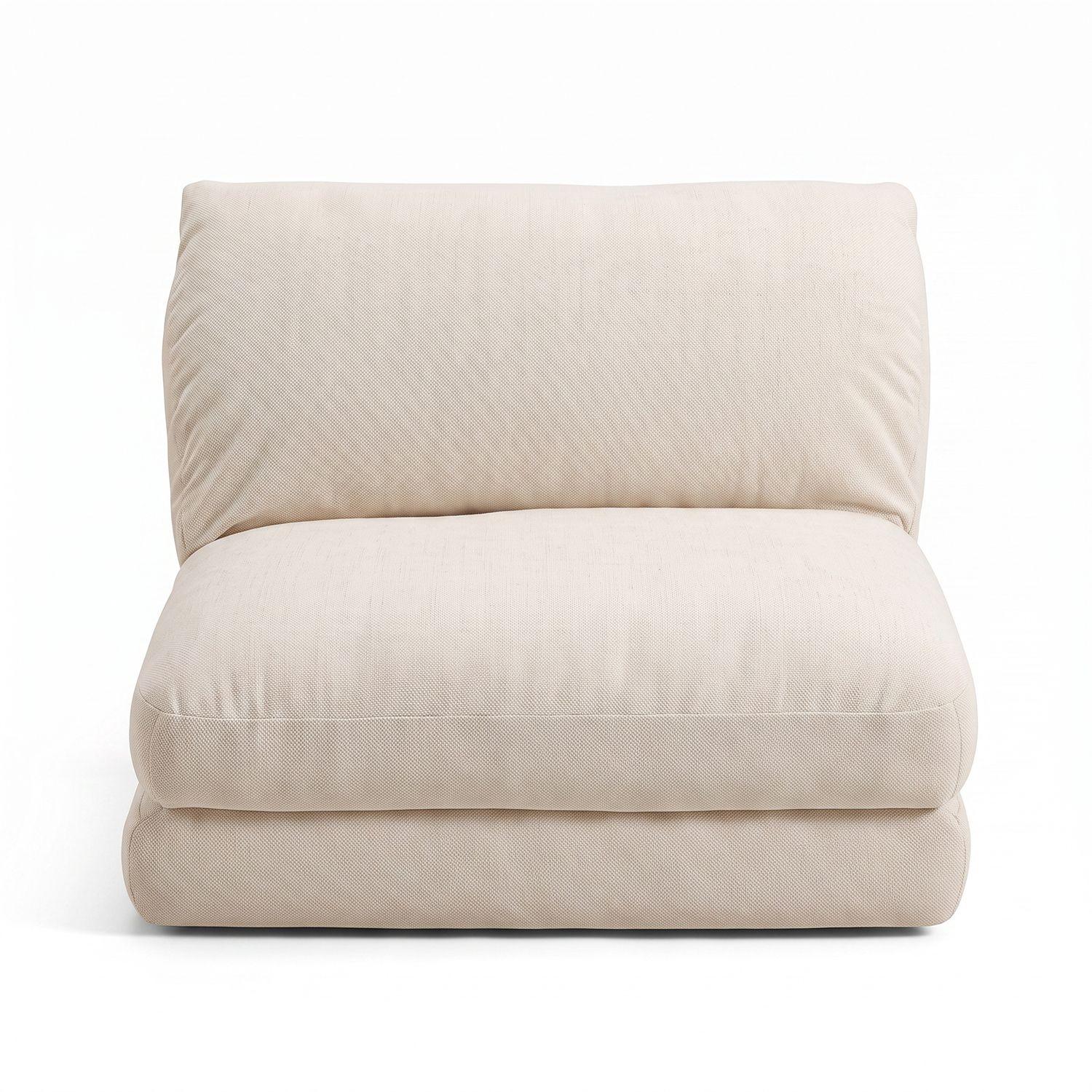 Sofá Cama Plegable Individual Lino Crema 1 Cuerp-8