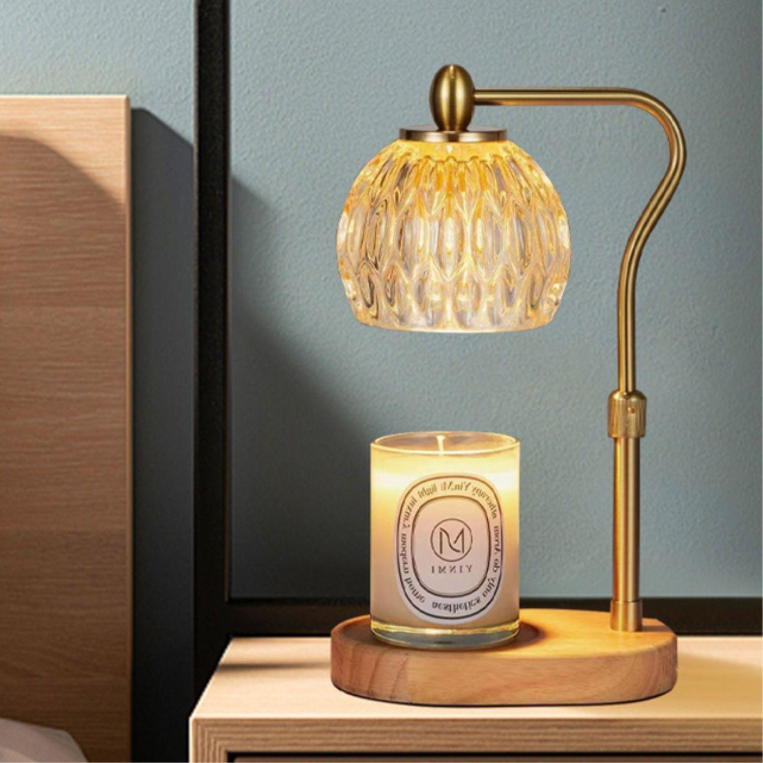 Lampara Calentadora de Velas Aromaticas Farol Dorado-5