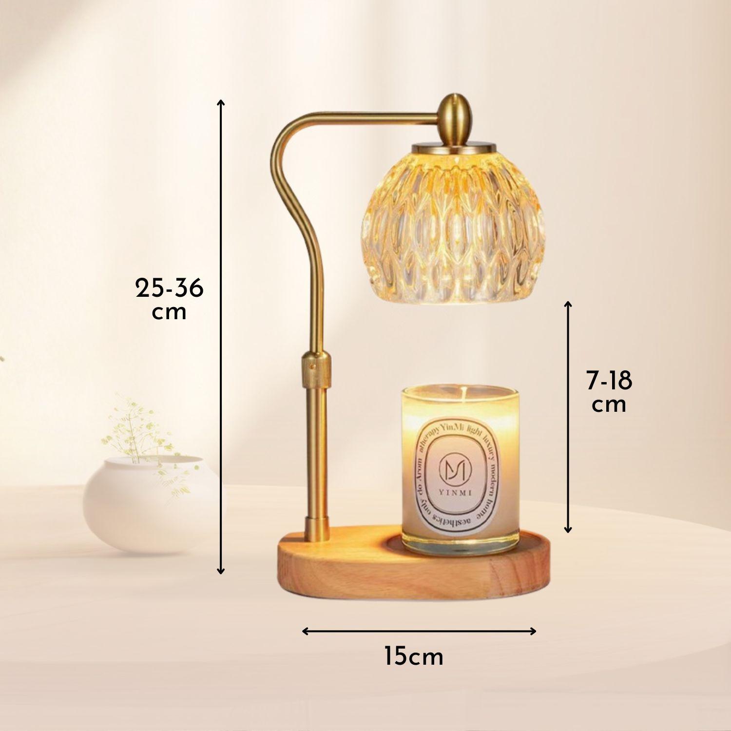 Lampara Calentadora de Velas Aromaticas Farol Dorado-9