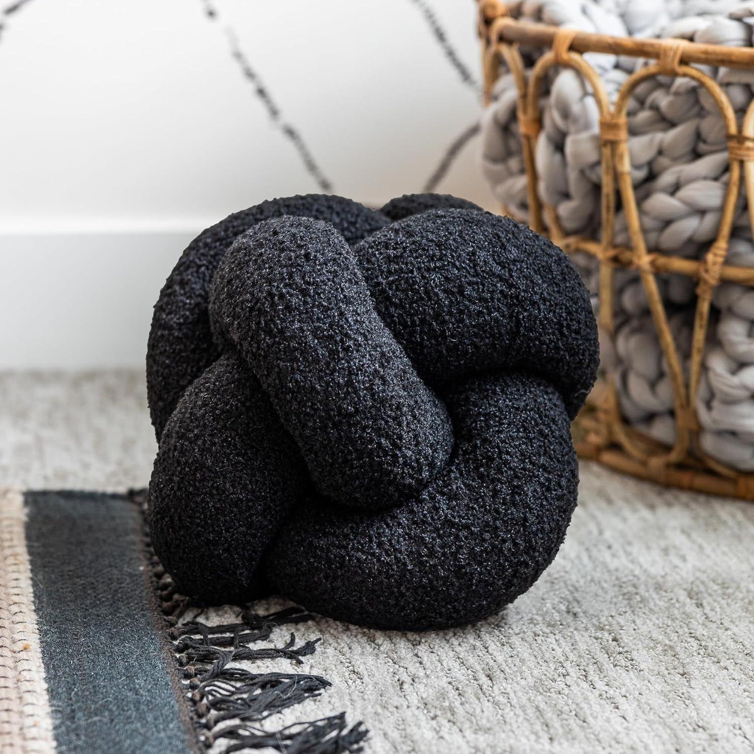 Cojín Nudo Negro Bouclé Deco-4