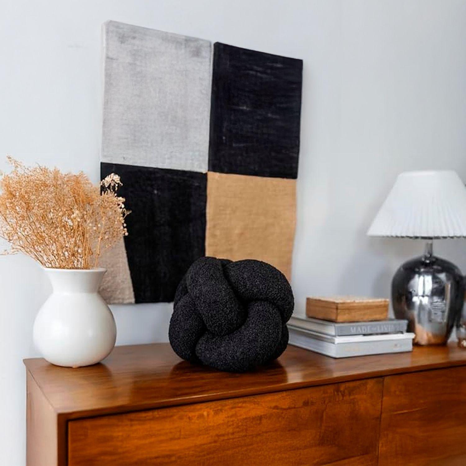 Cojín Nudo Negro Bouclé Deco-6