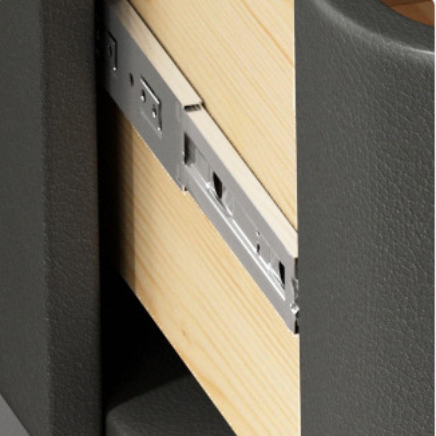 Velador Moderno Cajón Estilo Nórdico Negro-4