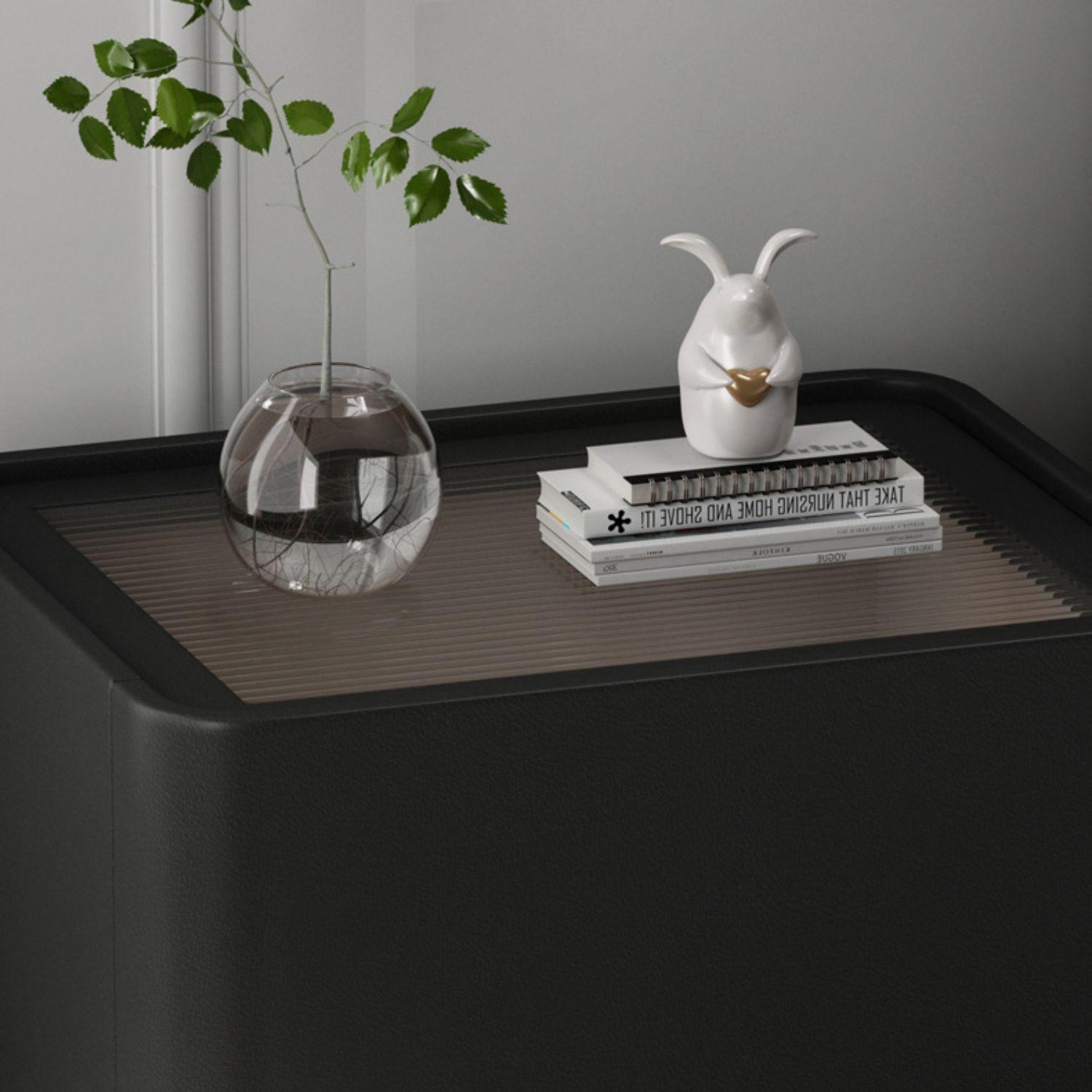 Velador Moderno Cajón Estilo Nórdico Negro-5