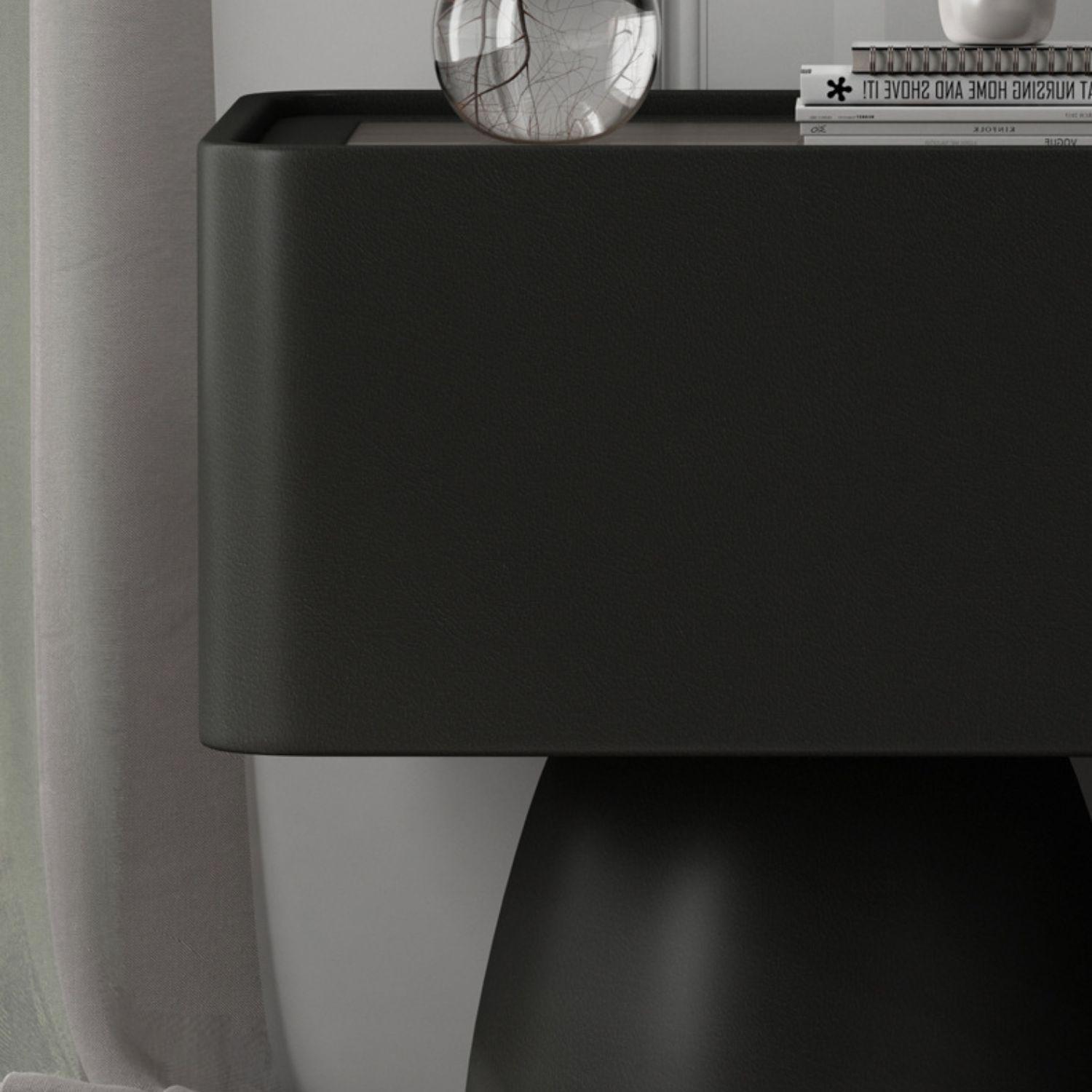 Velador Moderno Cajón Estilo Nórdico Negro-6