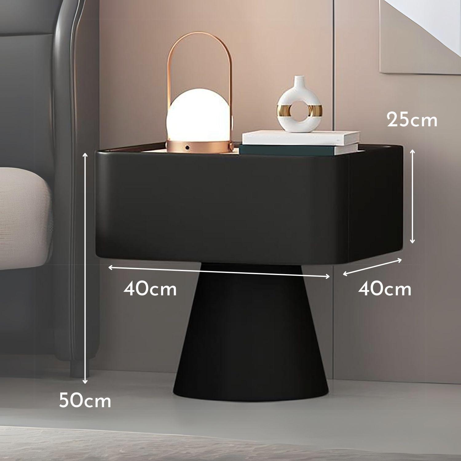 Velador Moderno Cajón Estilo Nórdico Negro-9