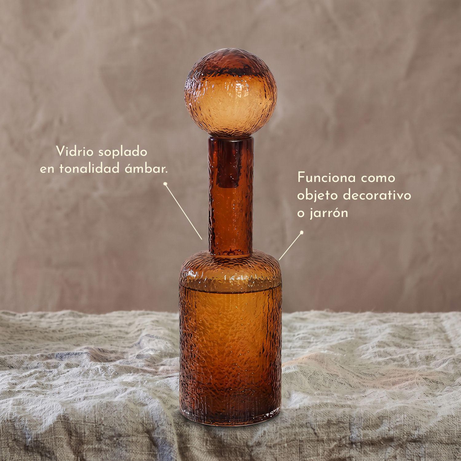 Botella Decorativa de Vidrio Ámbar 45 cm-3