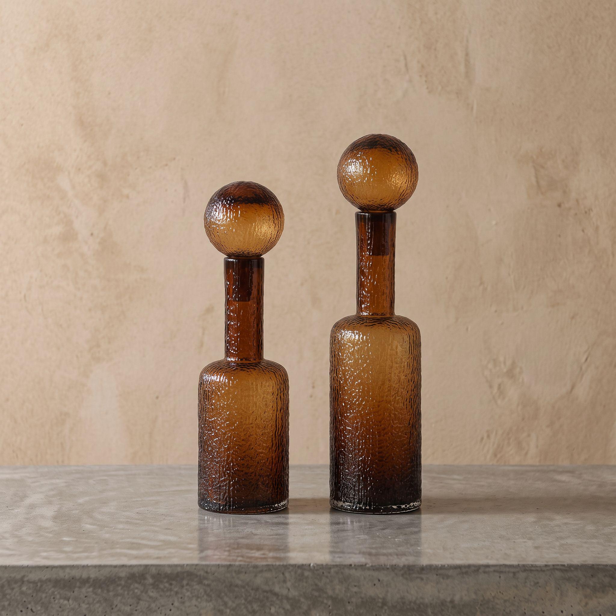 Botella Decorativa de Vidrio Ámbar 45 cm-5