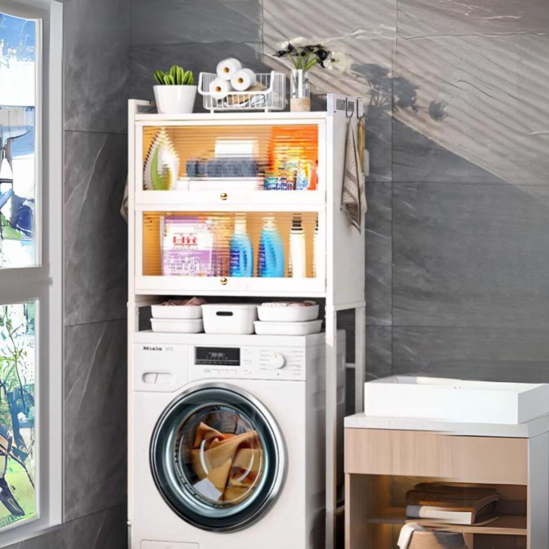 Estante de Lavandería Mueble Rack Blanco-6