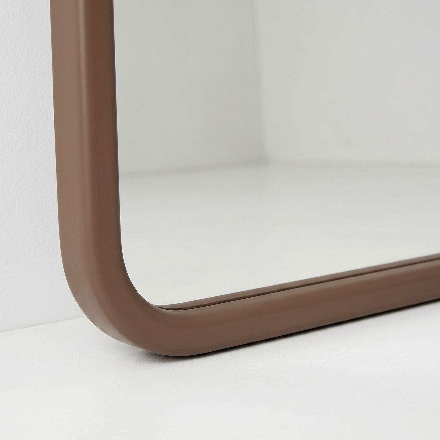 Espejo decorativo en arco de cuerpo entero de madera nogal natural 190x110 cm-7