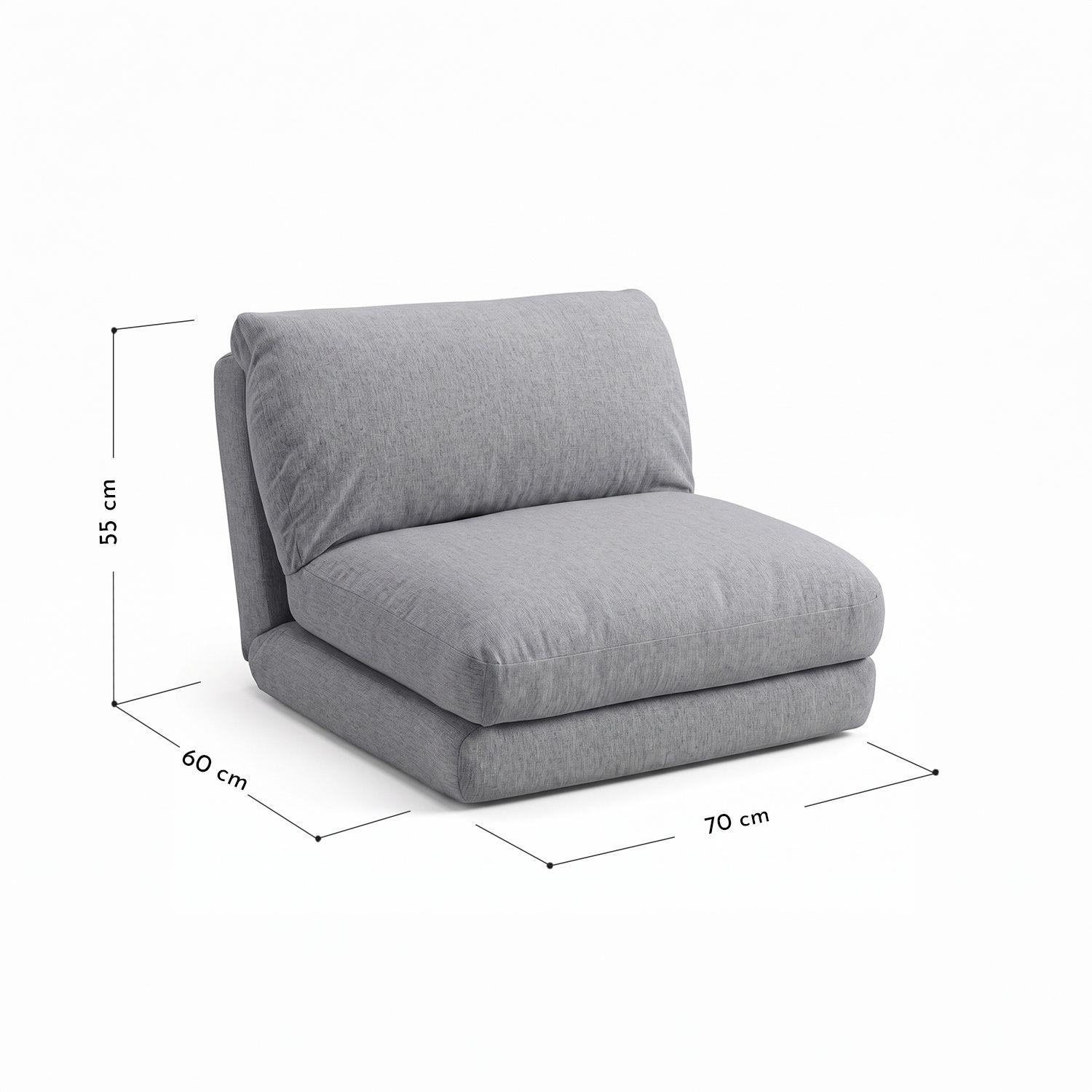 Sofá Cama Plegable Gris-2