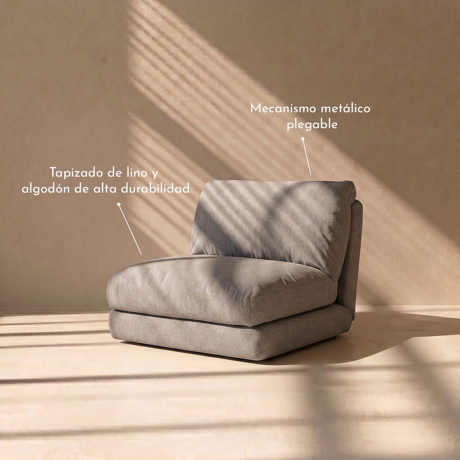 Sofá Cama Plegable Gris-3