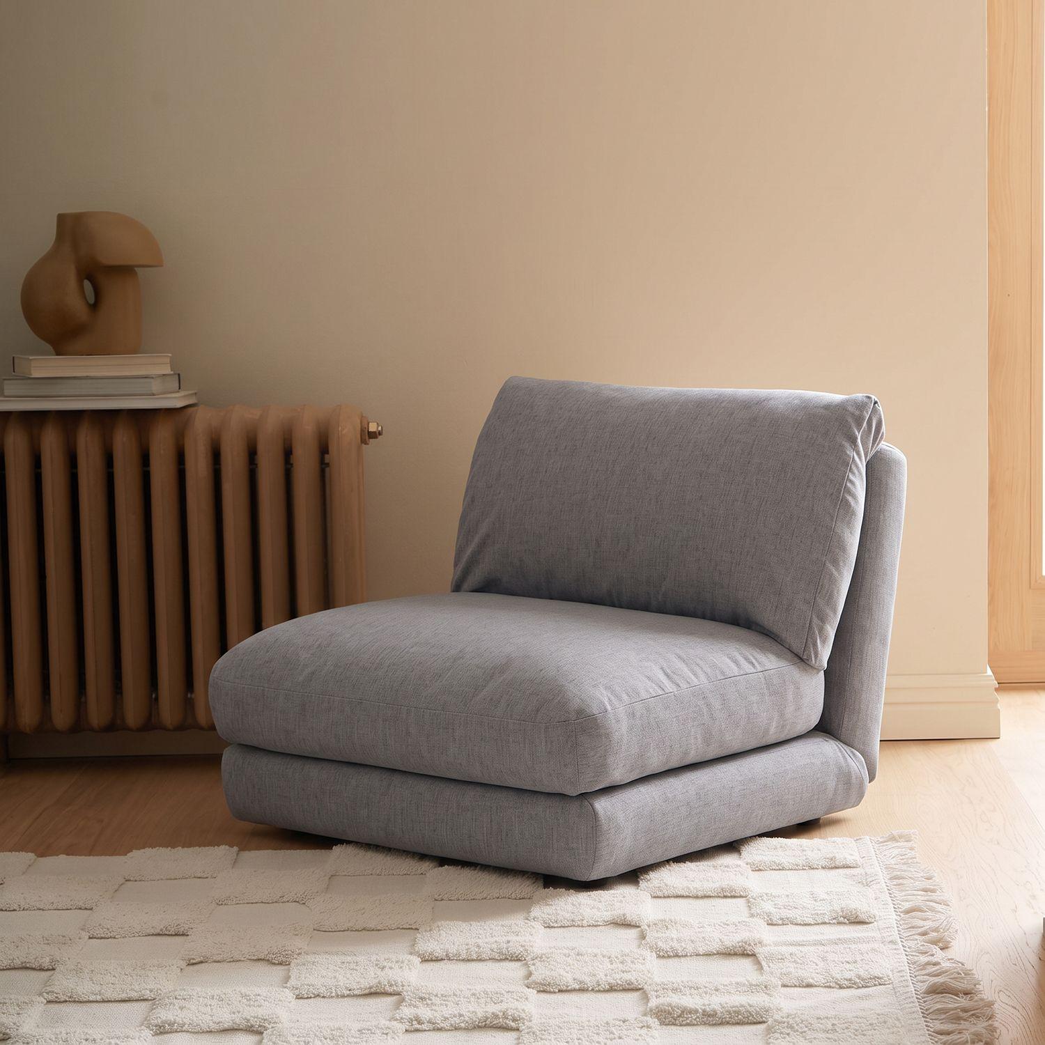 Sofá Cama Plegable Gris-5