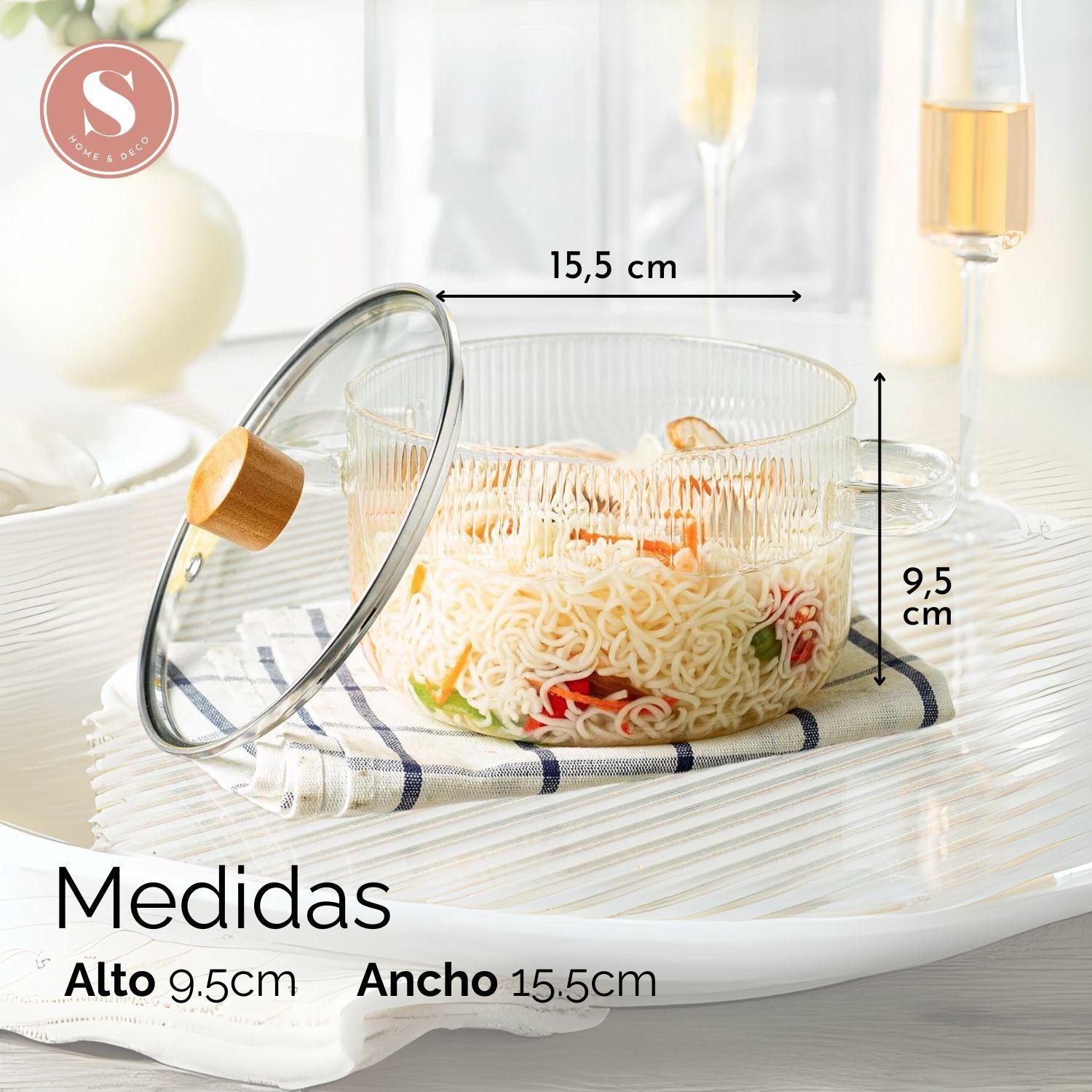 Olla De Vidrio Con Tapa Cocina Para Sopas Compacta 1,6 L-3