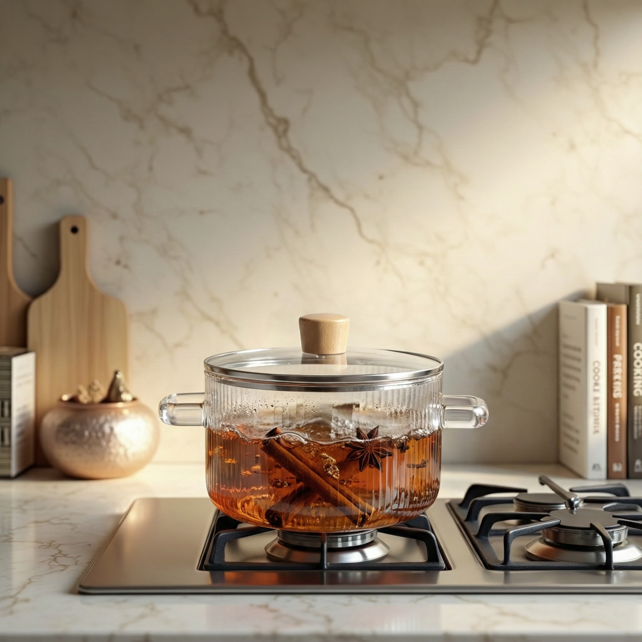 Olla De Vidrio Con Tapa Cocina Para Sopas Compacta 1,6 L Olla Transparente Menaje Cocina-6