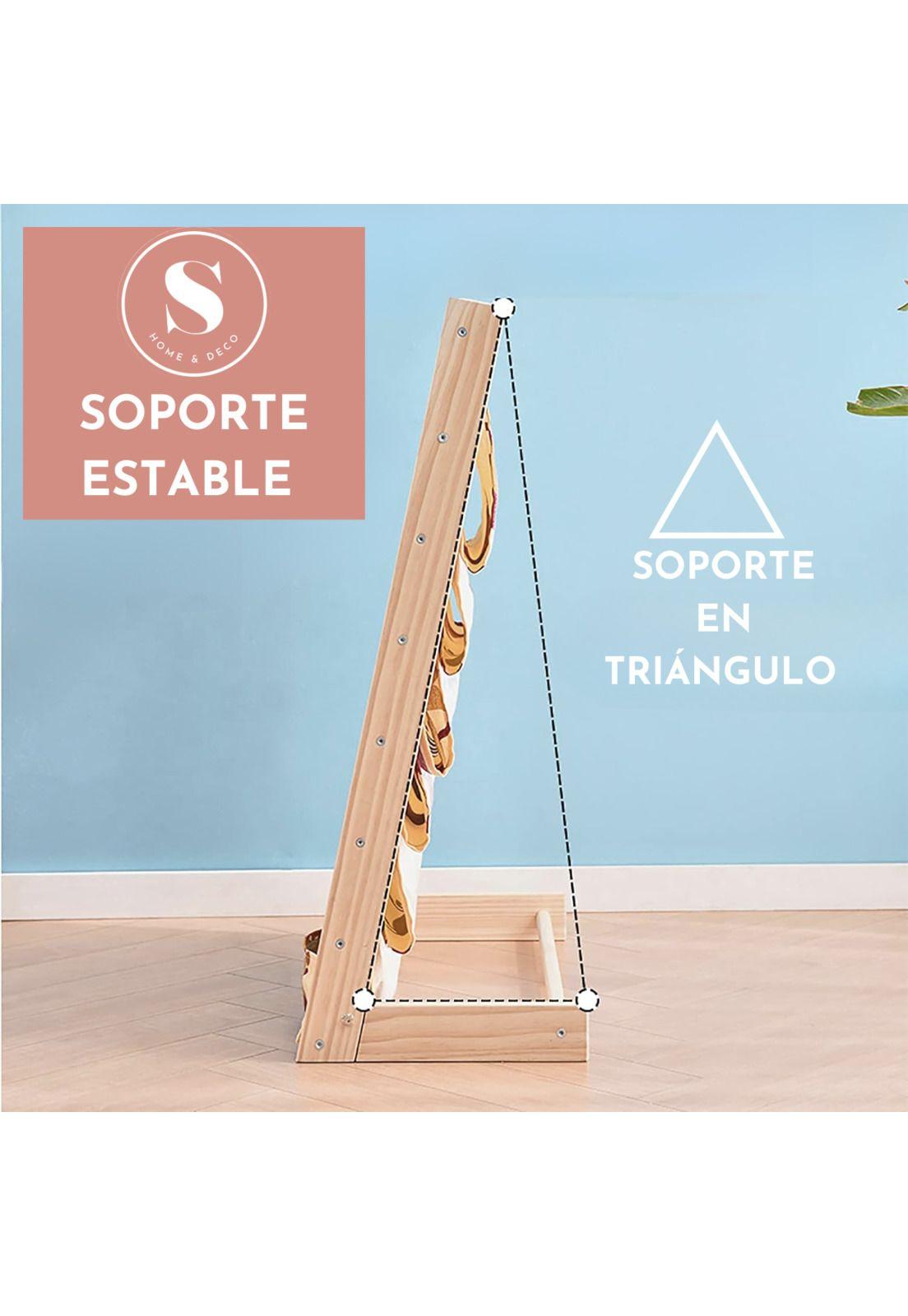 Organizador Libros Madera y Tela Lavable -3