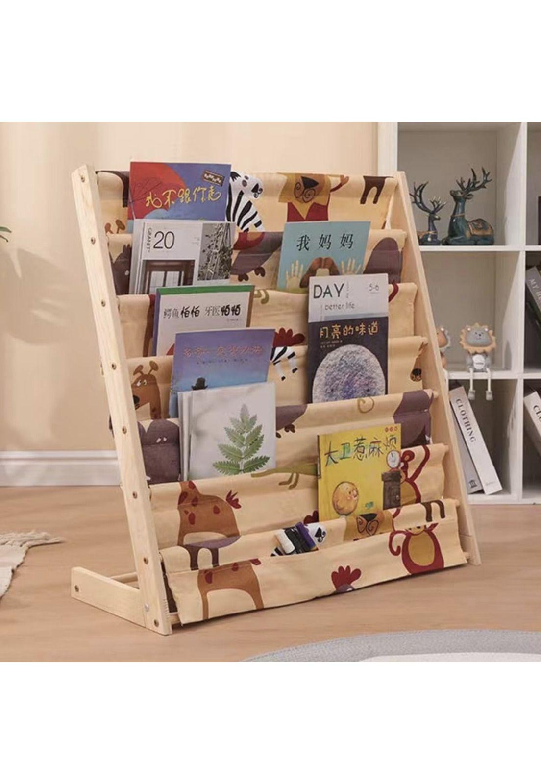 Organizador Libros Madera y Tela Lavable -7