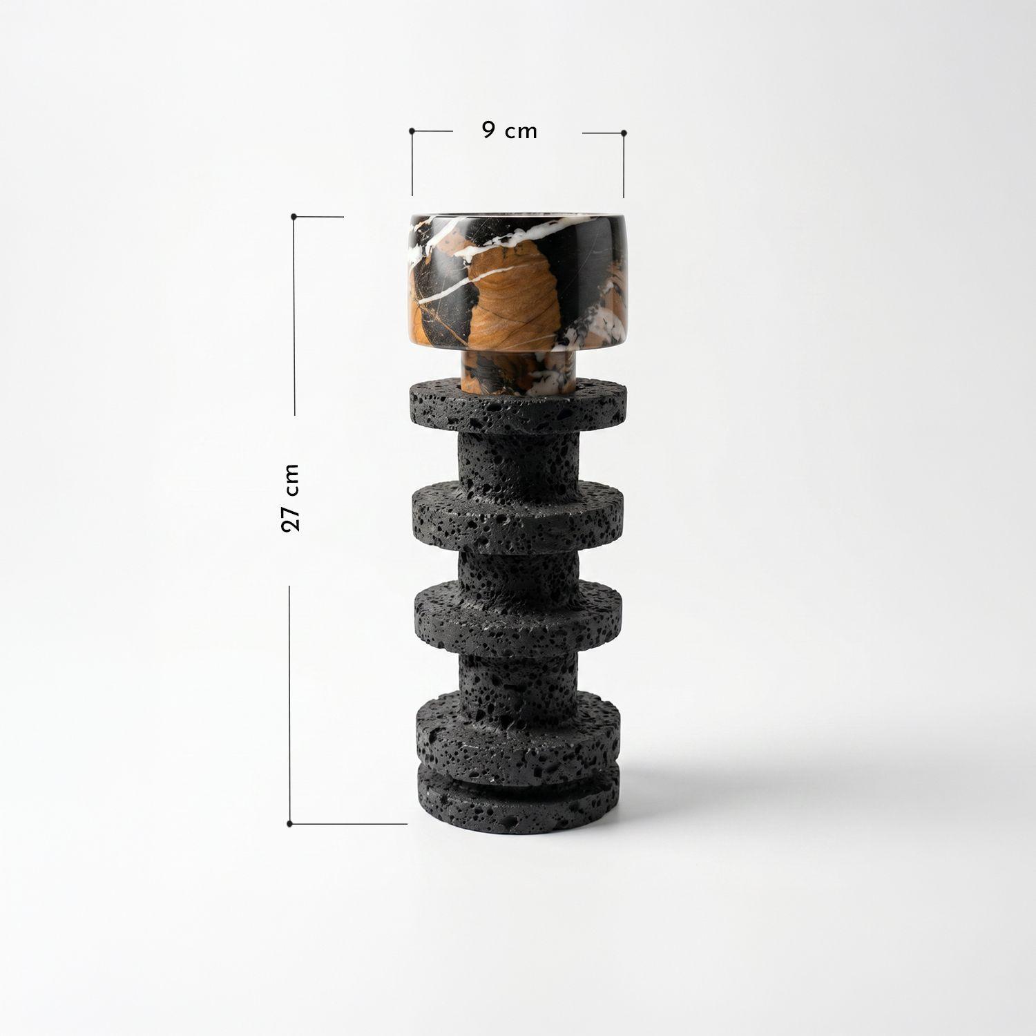 Candelabro decorativo de travertino torre Onyx pequeño-2