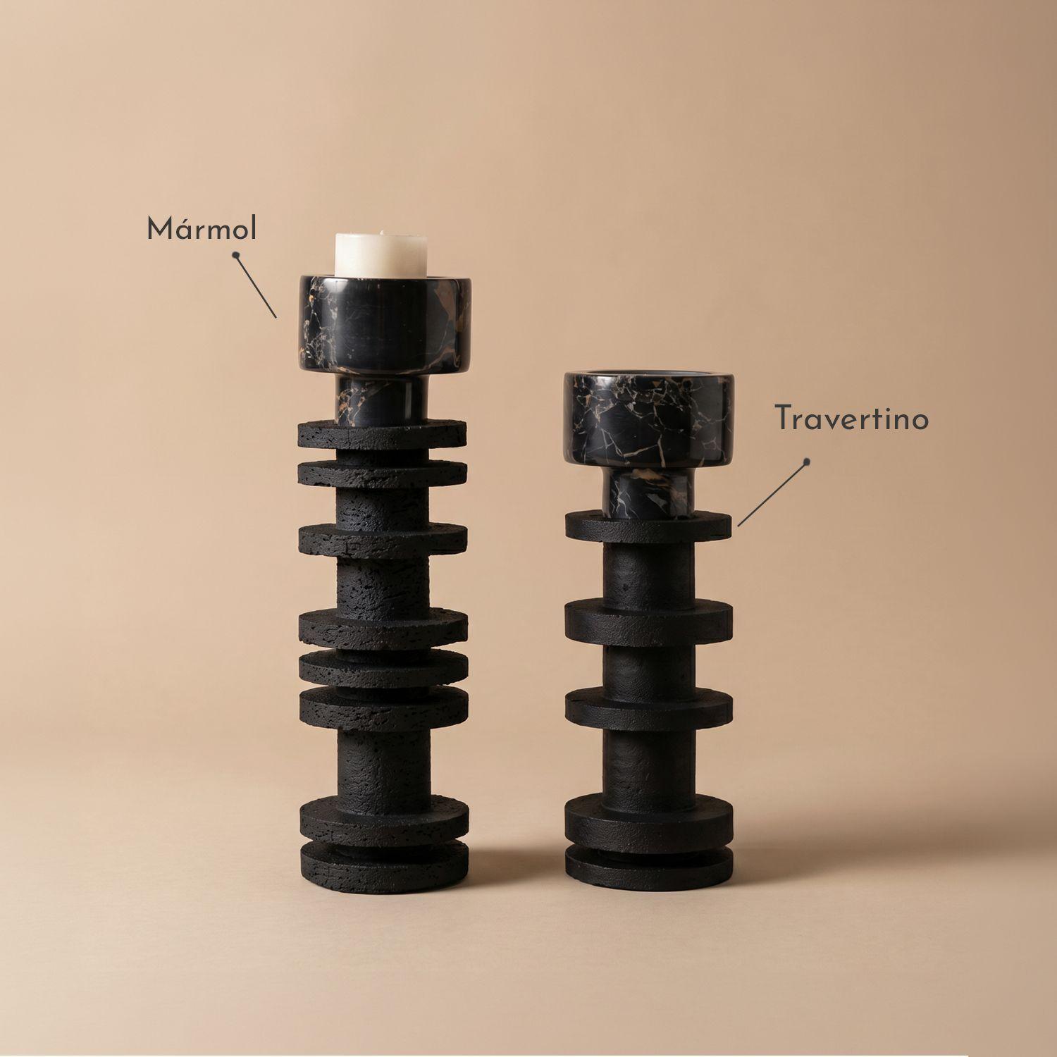 Candelabro decorativo de travertino torre Onyx pequeño-3