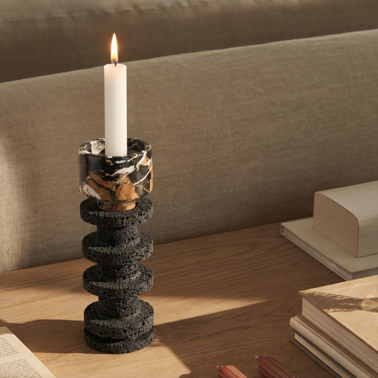 Candelabro decorativo de travertino torre Onyx pequeño-7