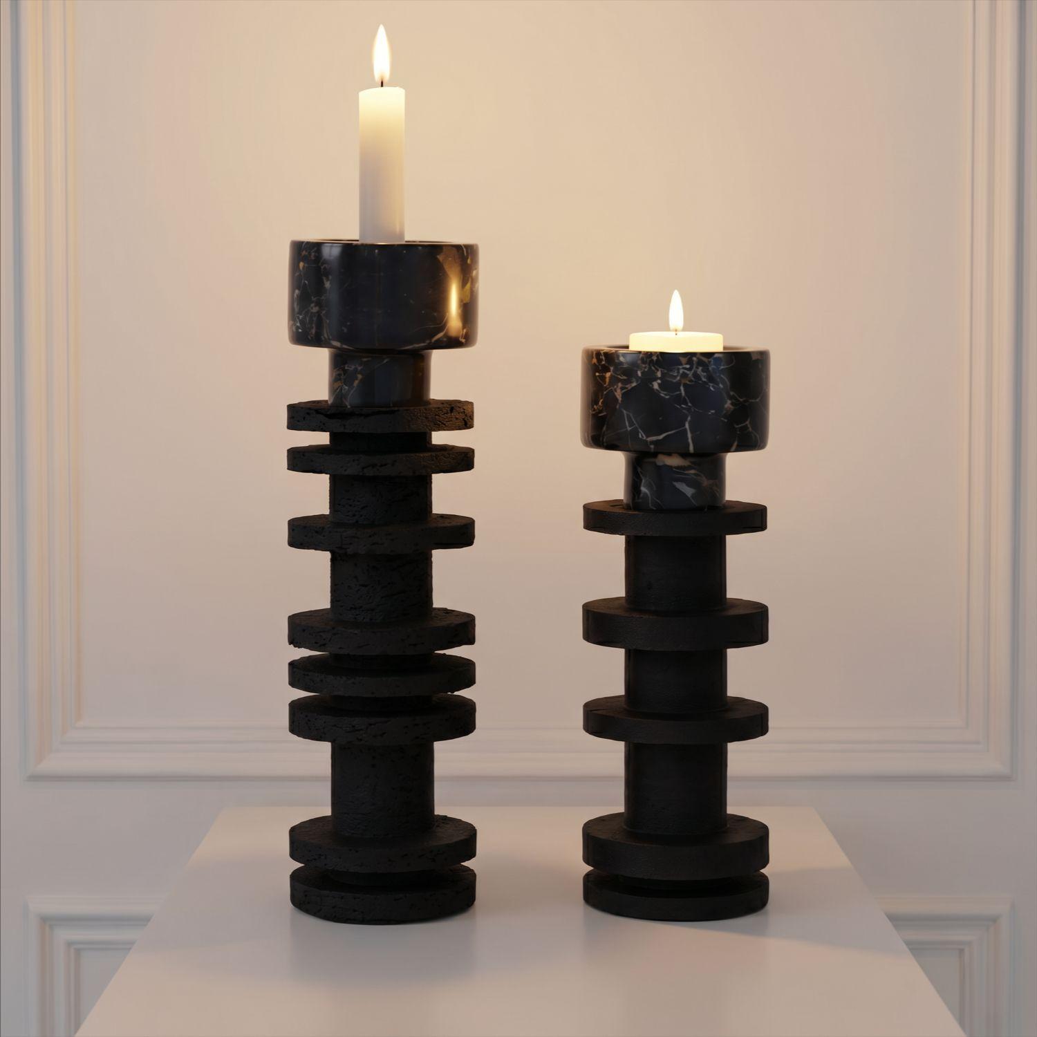 Candelabro decorativo de travertino torre Onyx pequeño-8