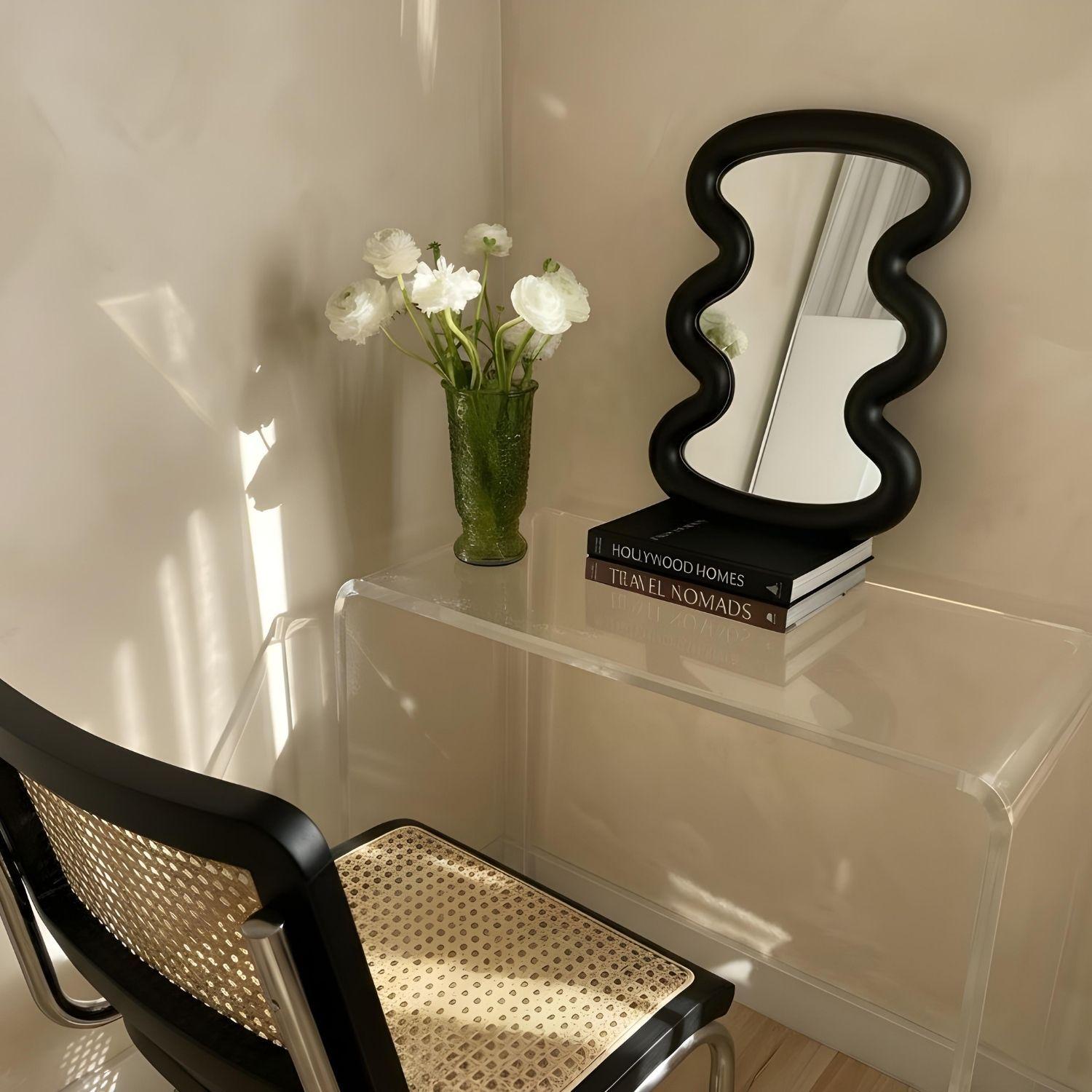 Espejo de Mesa Ondas Crema Wave Tocador-4