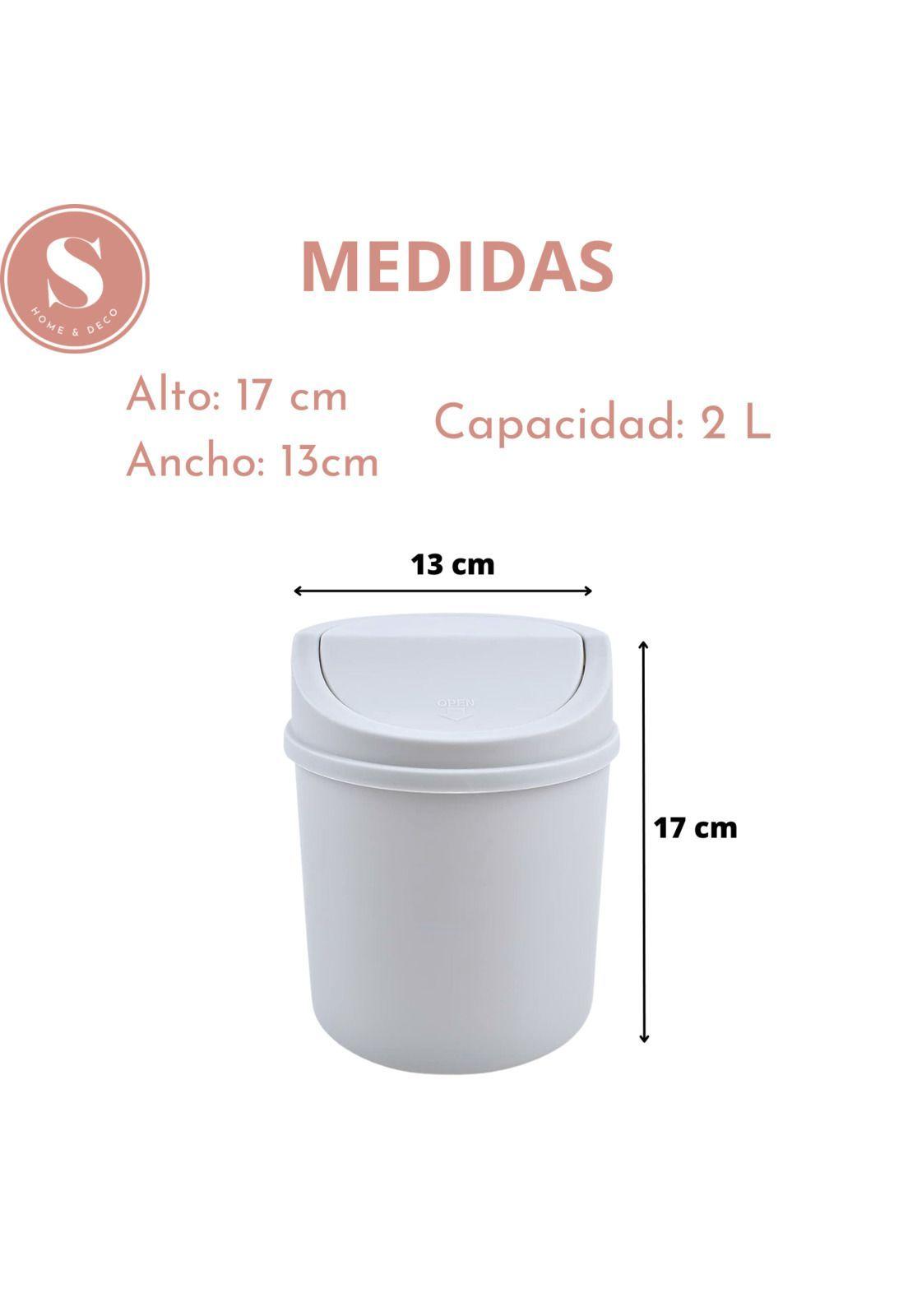 Basurero Papelero De Escritorio Mini 2 Lts Plastico-1