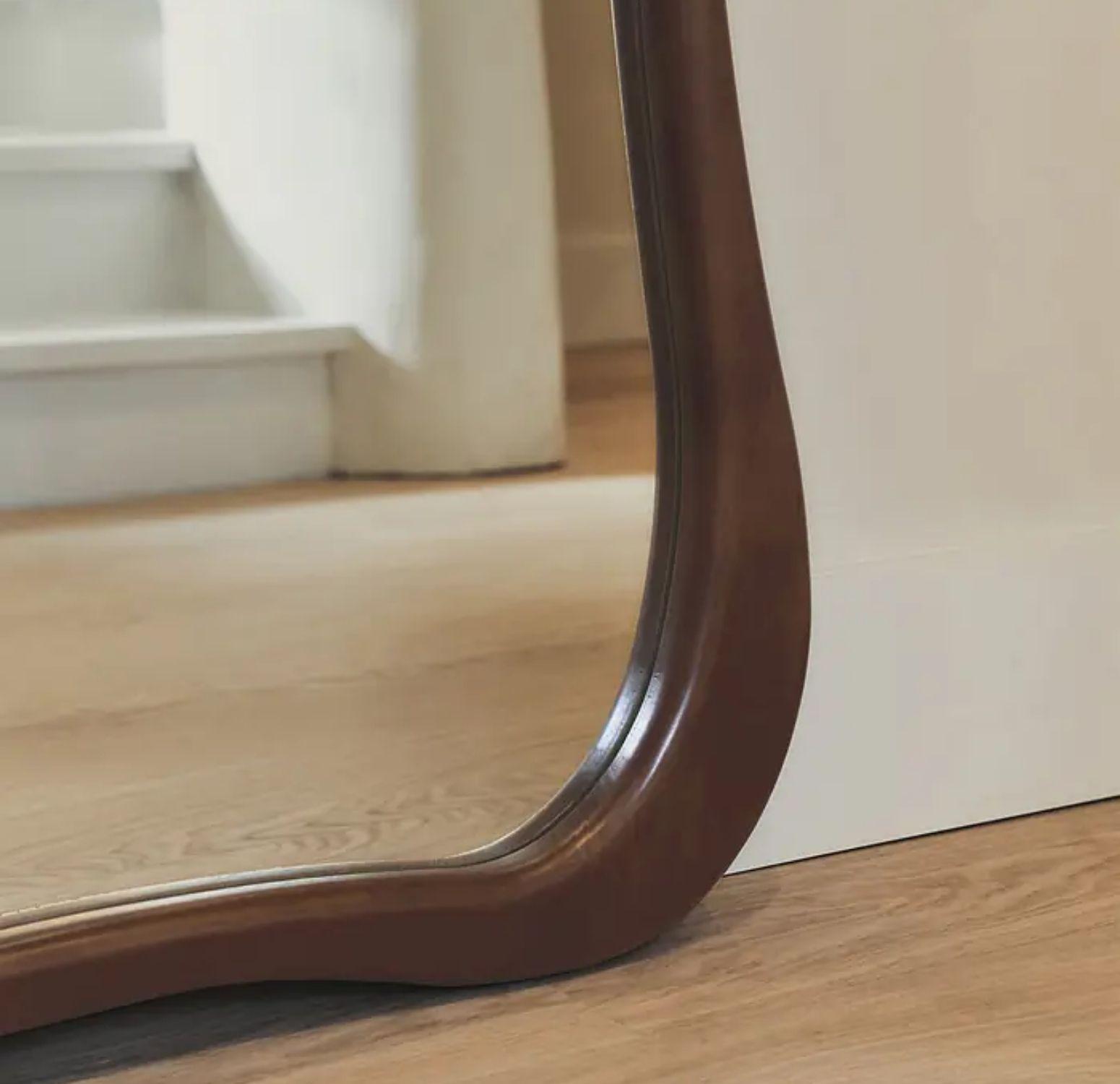 Espejo Asimetrico Cuerpo Entero Madera Color Cacao 180X80cm-7