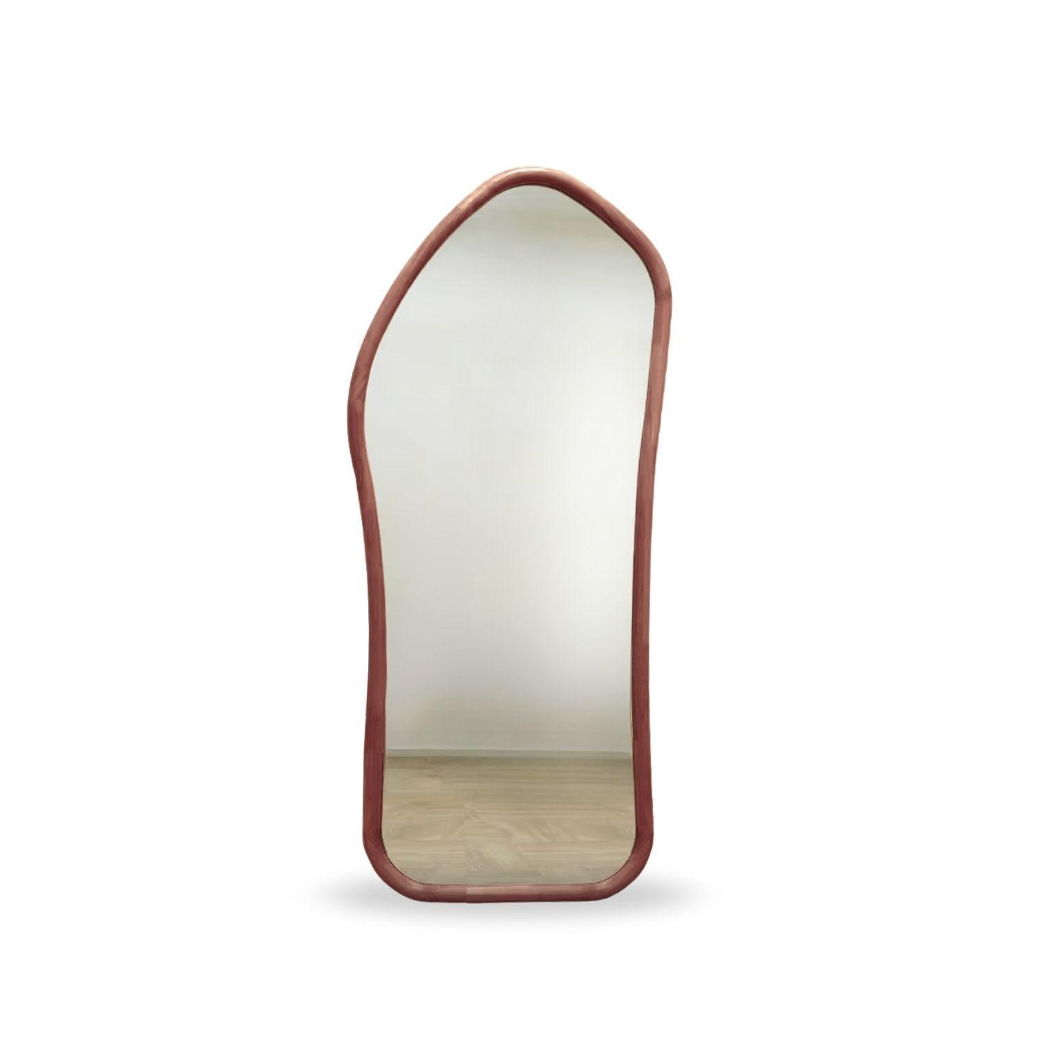 Espejo Irregular Cuerpo Entero Madera Color Roble 180x80cm-7