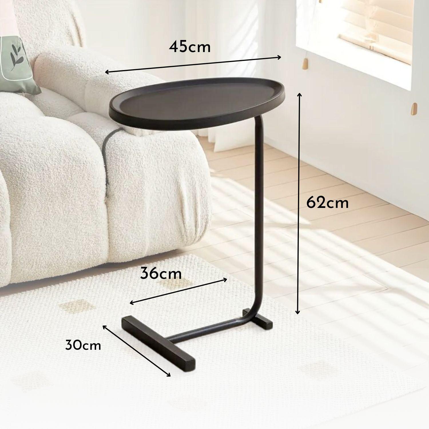 Mesa Auxiliar Lateral De Pedestal Negro-3