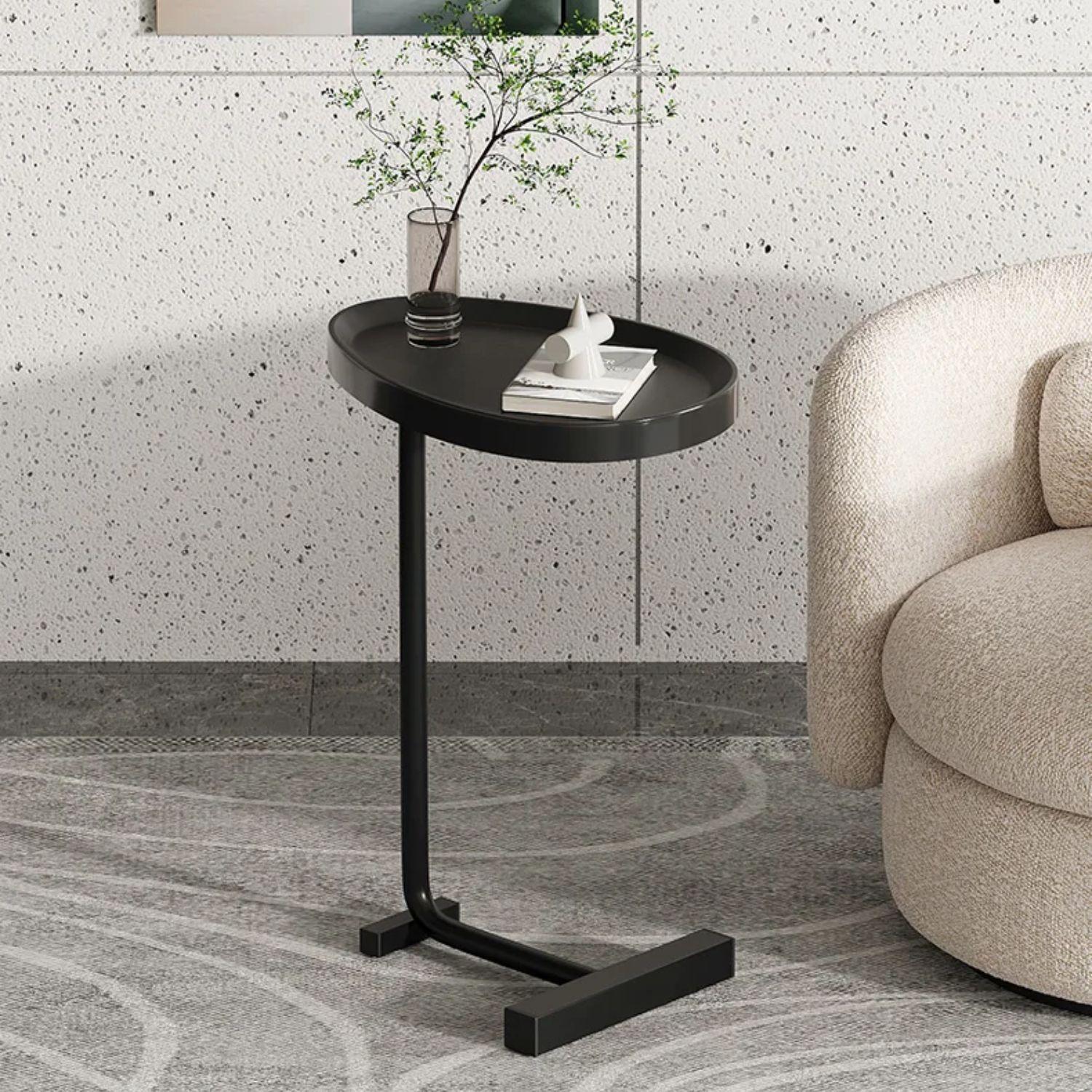 Mesa Auxiliar Lateral De Pedestal Negro-5